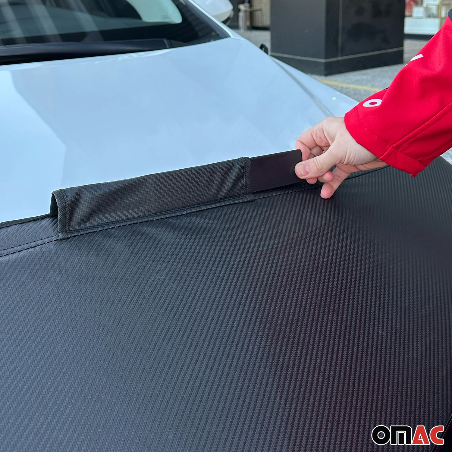 Haubenbra Steinschlagschutz Bonnet Bra für VW Crafter 2006-2017 Carbon Halb - Image 5