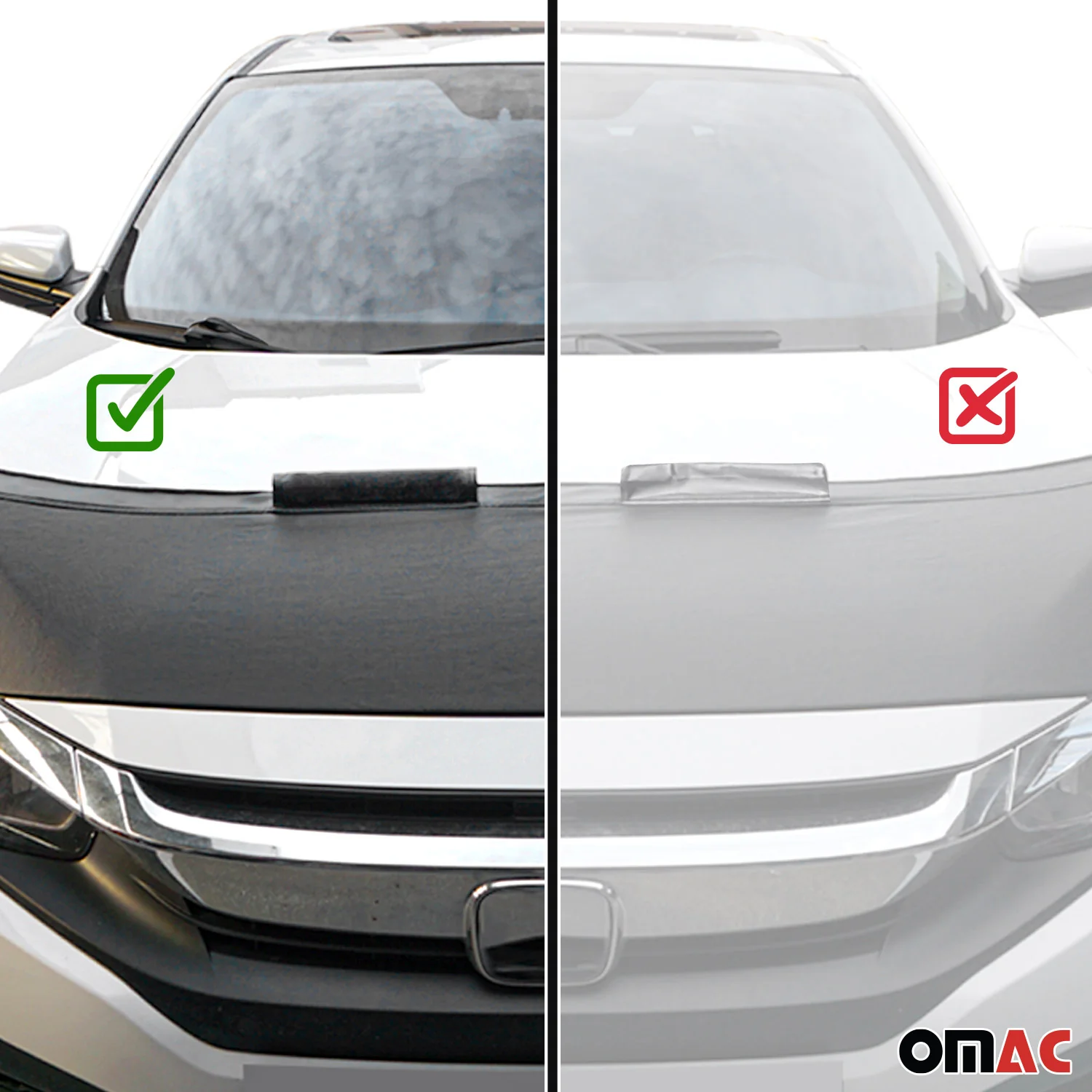 Haubenbra Steinschlagschutz Bonnet Bra für Dacia Sandero 2012-2020 Schwarz Halb - Image 9