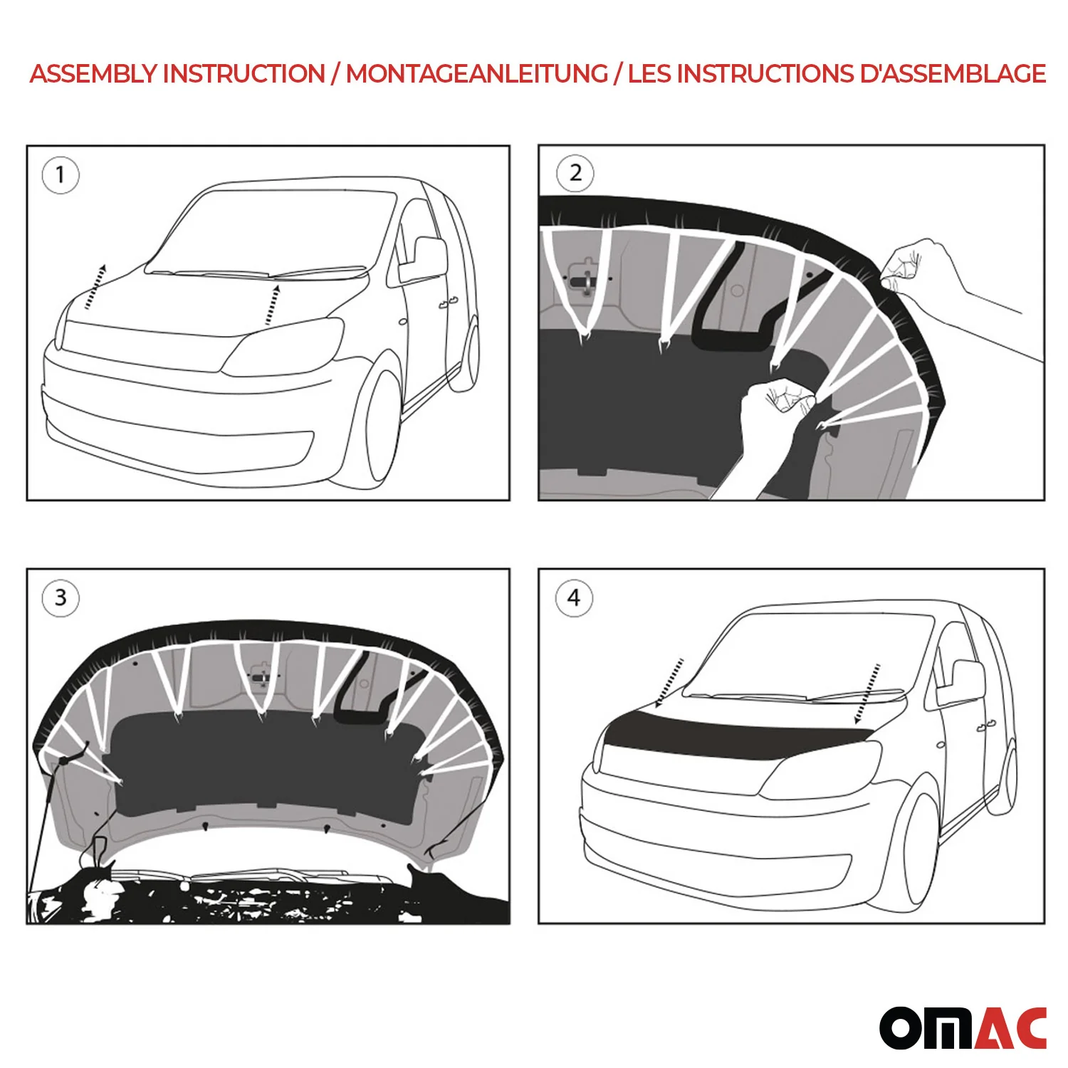 Haubenbra Steinschlagschutz Bonnet Bra für Toyota RAV4 2000-2005 Schwarz Halb - Image 4