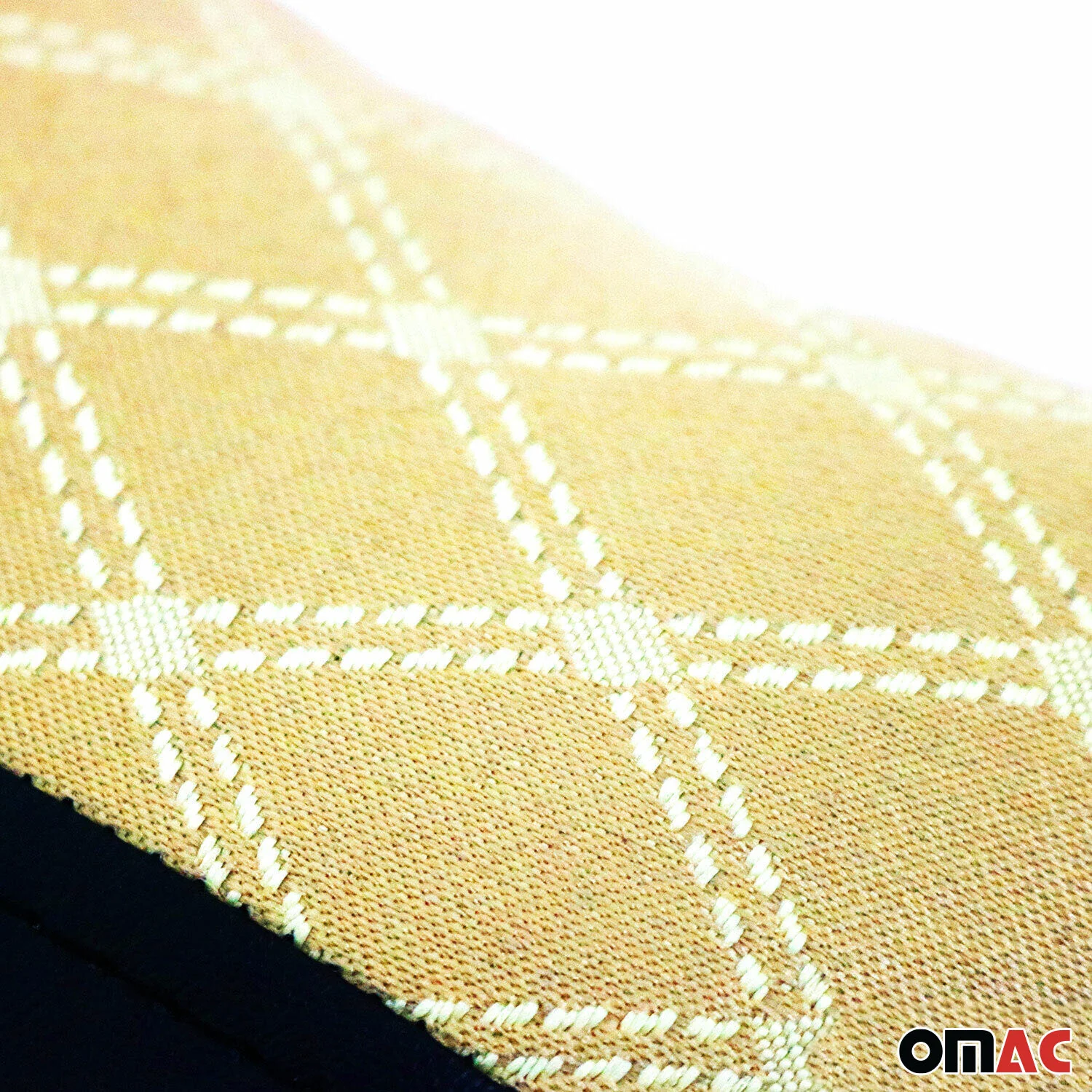 KFZ Auto Kopfstütze Sitzkissen Nackenstütze Textil & Leder Beige Schwarz 8x30 cm - Image 7