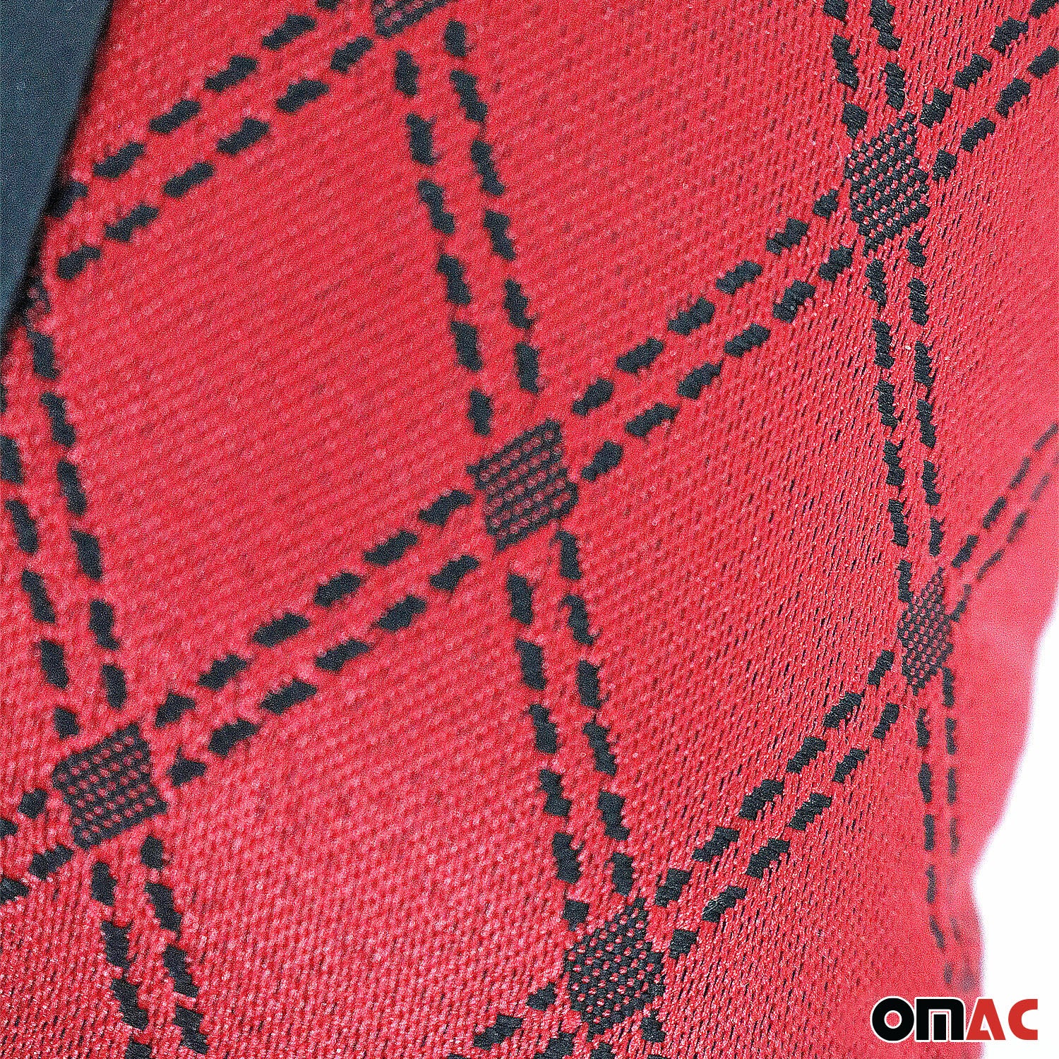 KFZ Auto Kopfstütze Sitzkissen Nackenstütze Textil & Leder Rot Schwarz 8x30 cm - Image 6