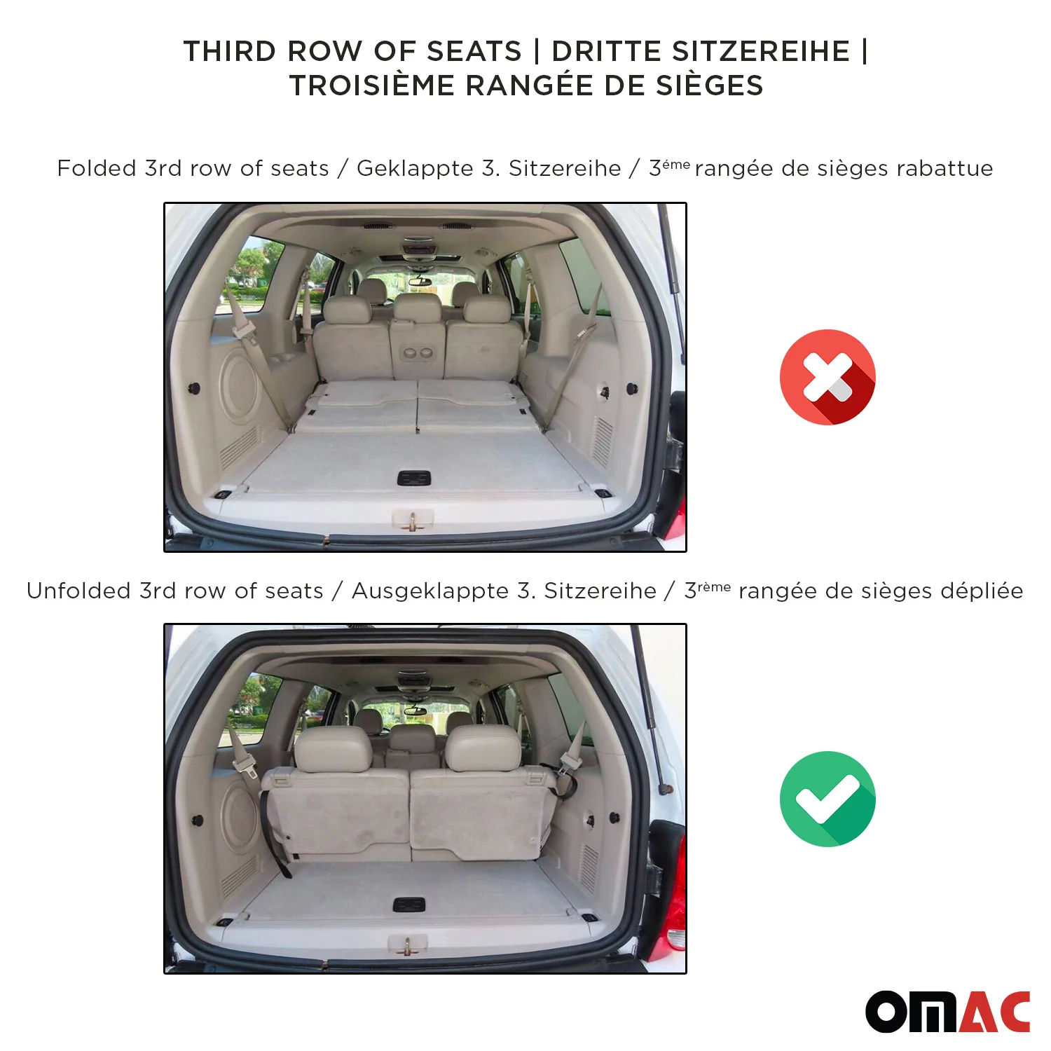 OMAC Gummi Kofferraumwanne für Ford S-Max 2015-2024 7-sitz TPE Laderaumwanne - Image 3