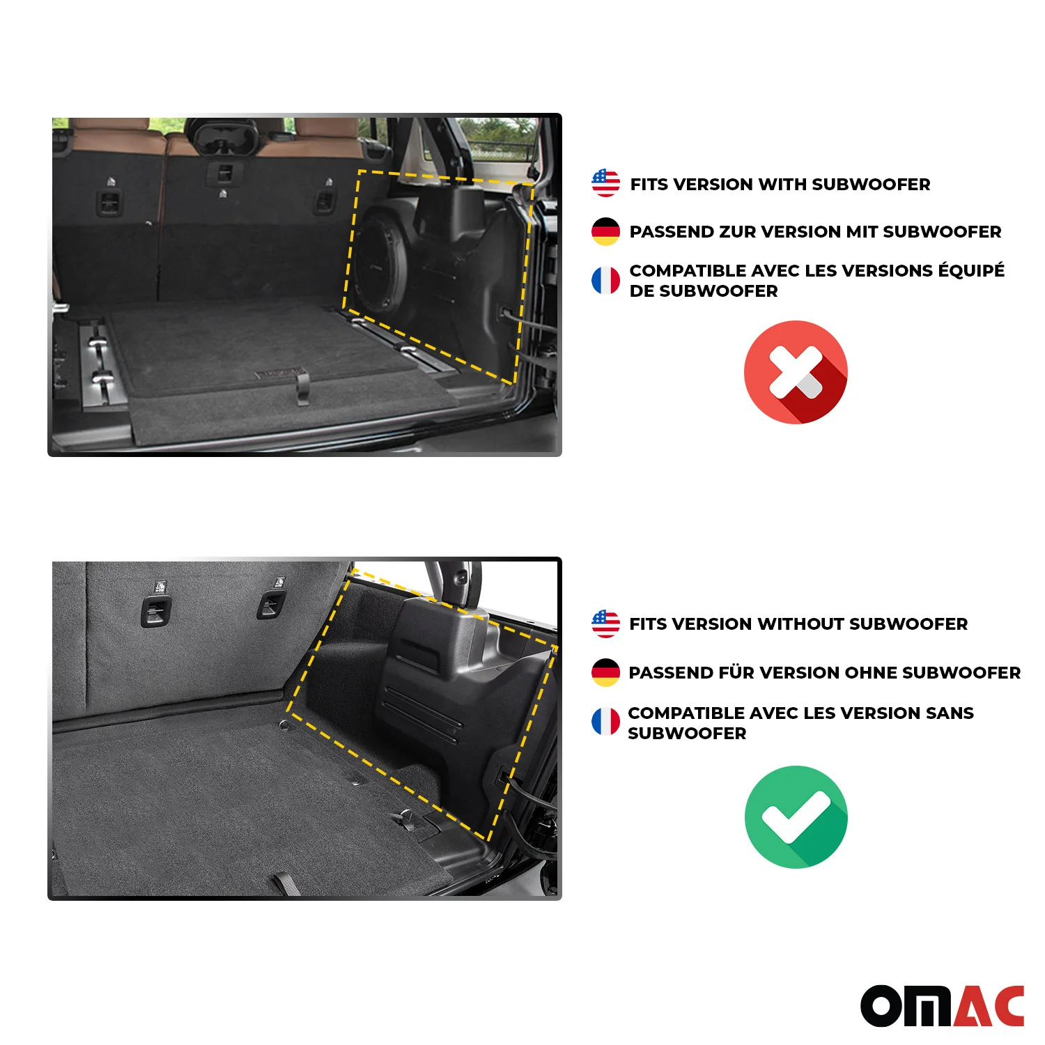 OMAC Gummi Kofferraumwanne für Jeep Wrangler JK 2007-2018 TPE Laderaumwanne - Image 3