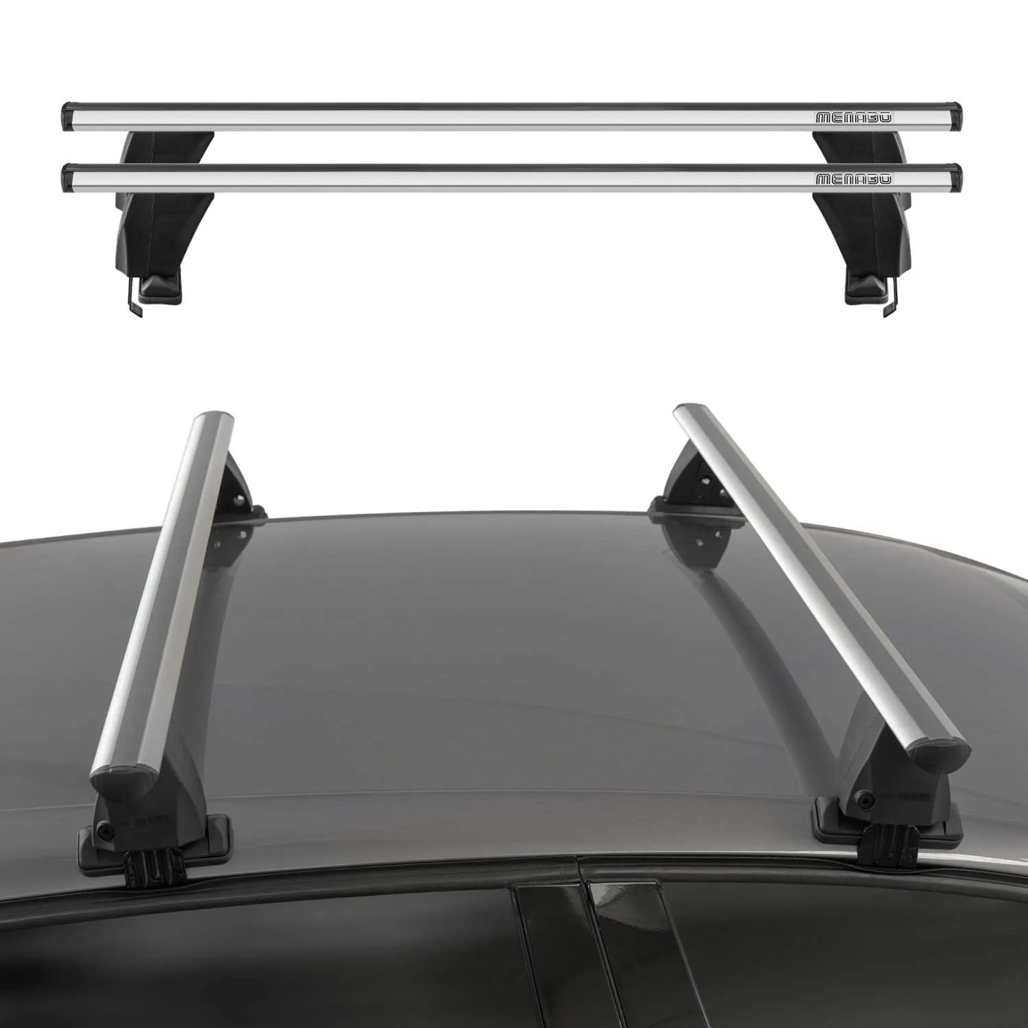 Menabo Dachträger Grundtäger für Audi e-Tron Sportback 2021-2025 50kg Alu Silber - Image 2
