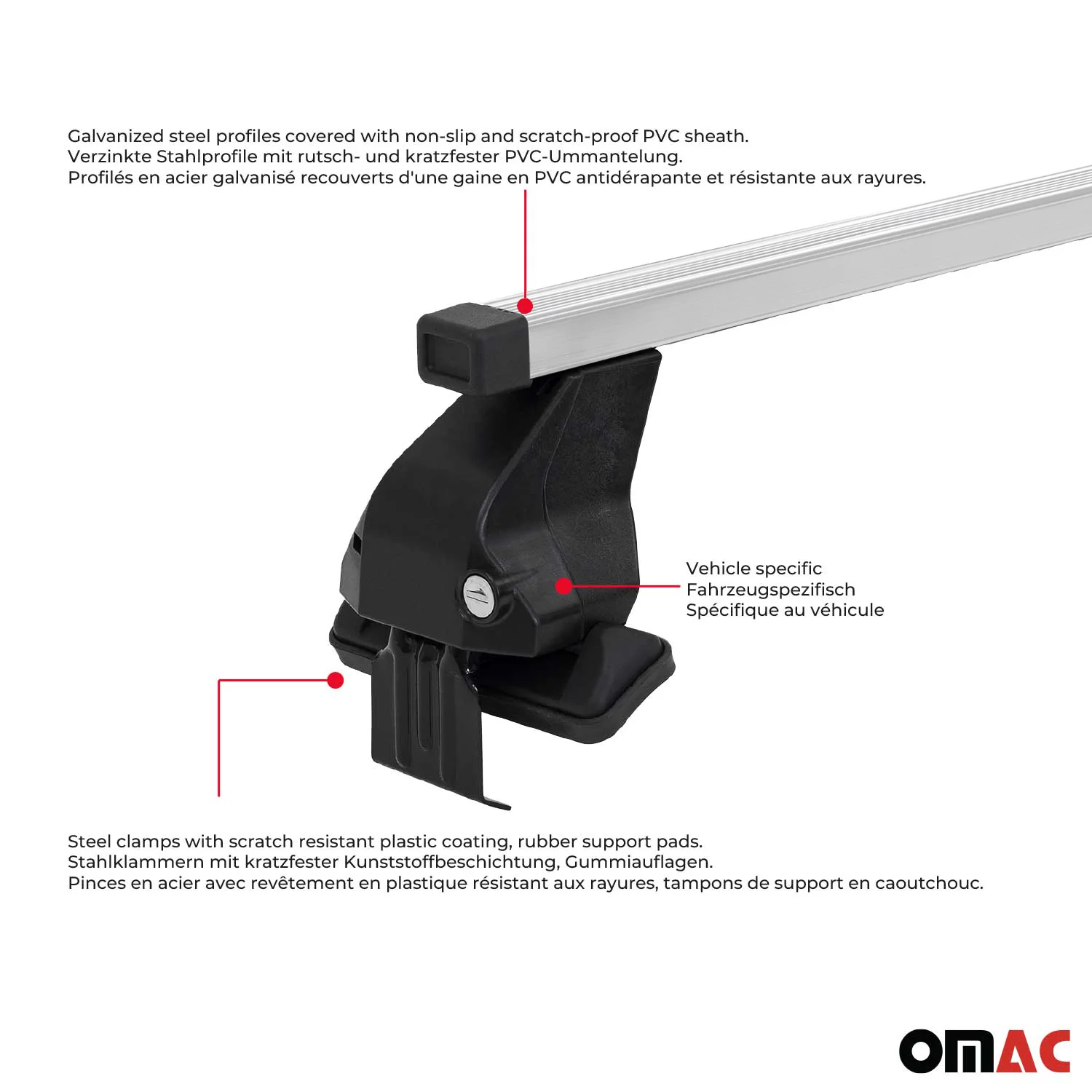 Menabo Dachträger Grundtäger für Citroen C4 2010-2018 50kg Stahl Silber 2 tlg - Image 5