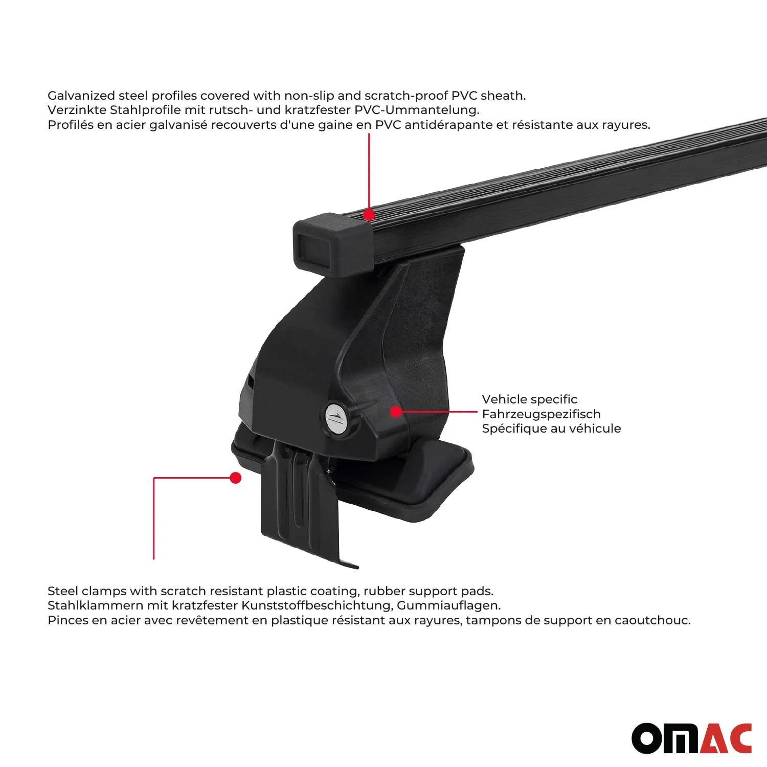 Menabo Dachträger Grundtäger für Kia Picanto 2004-2011 50kg Stahl Schwarz 2 tlg - Image 5