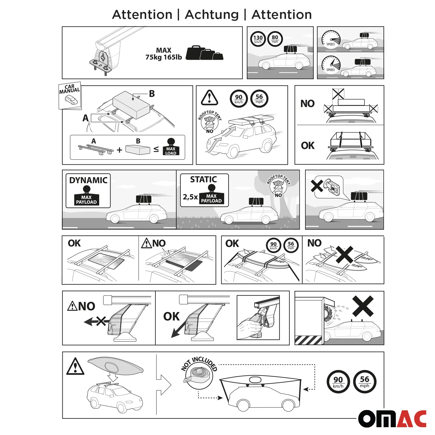 Menabo Dachträger Grundtäger für Tesla Model S 2017-2026 75kg Stahl Silber 2 tlg - Image 10