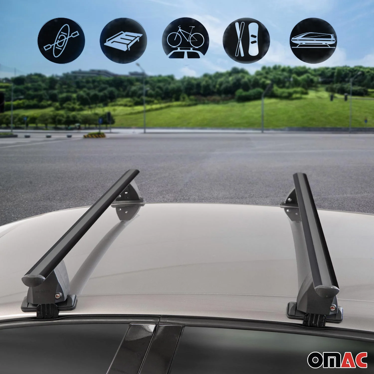 Menabo Dachträger für Alfa Romeo 159 Sportwagon 2005-2011 50kg Alu Schwarz 2x - Image 3