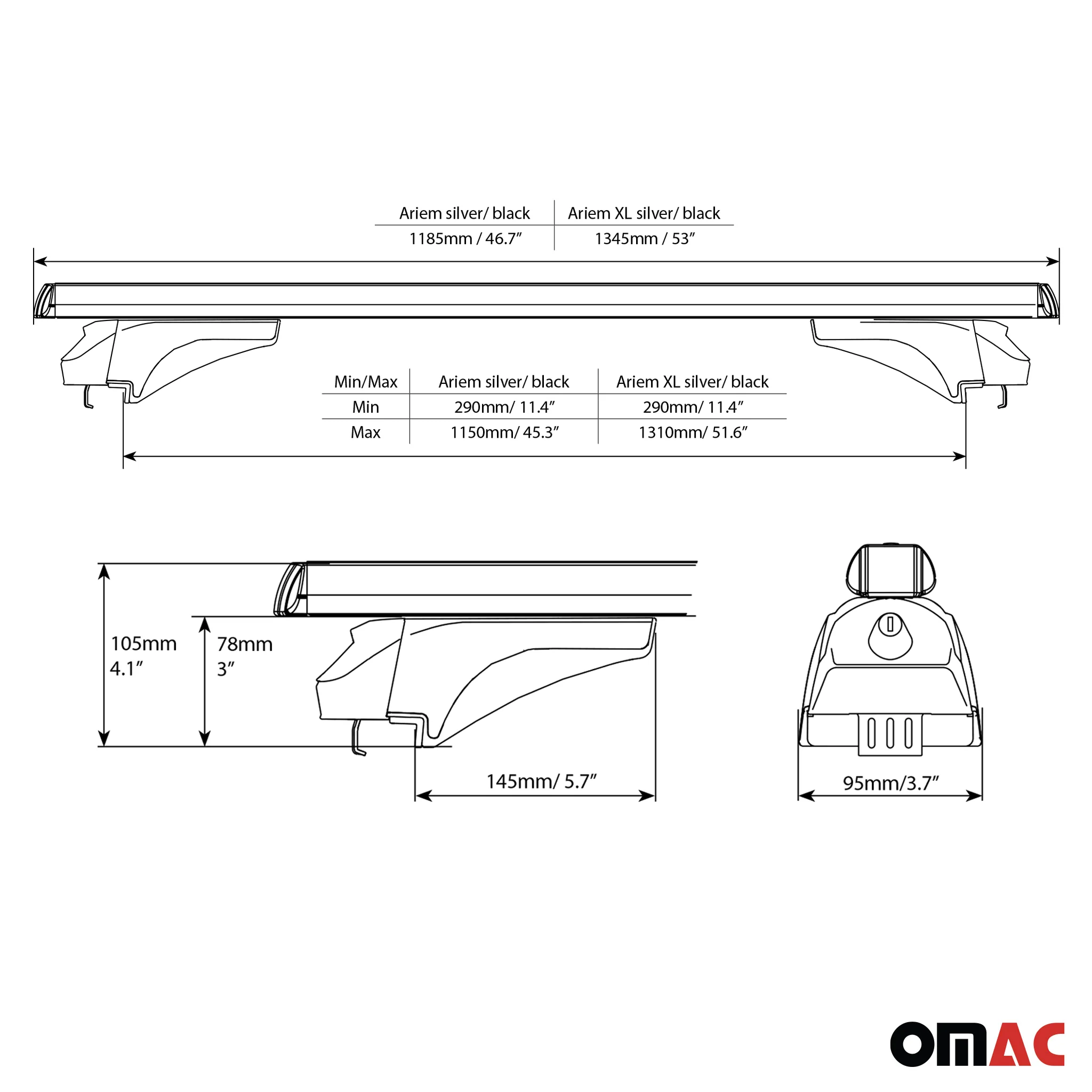 Menabo Dachträger Grundtäger für Chery Tiggo 3 / J11 2013-2023 Alu Silber 2 tlg - Image 8
