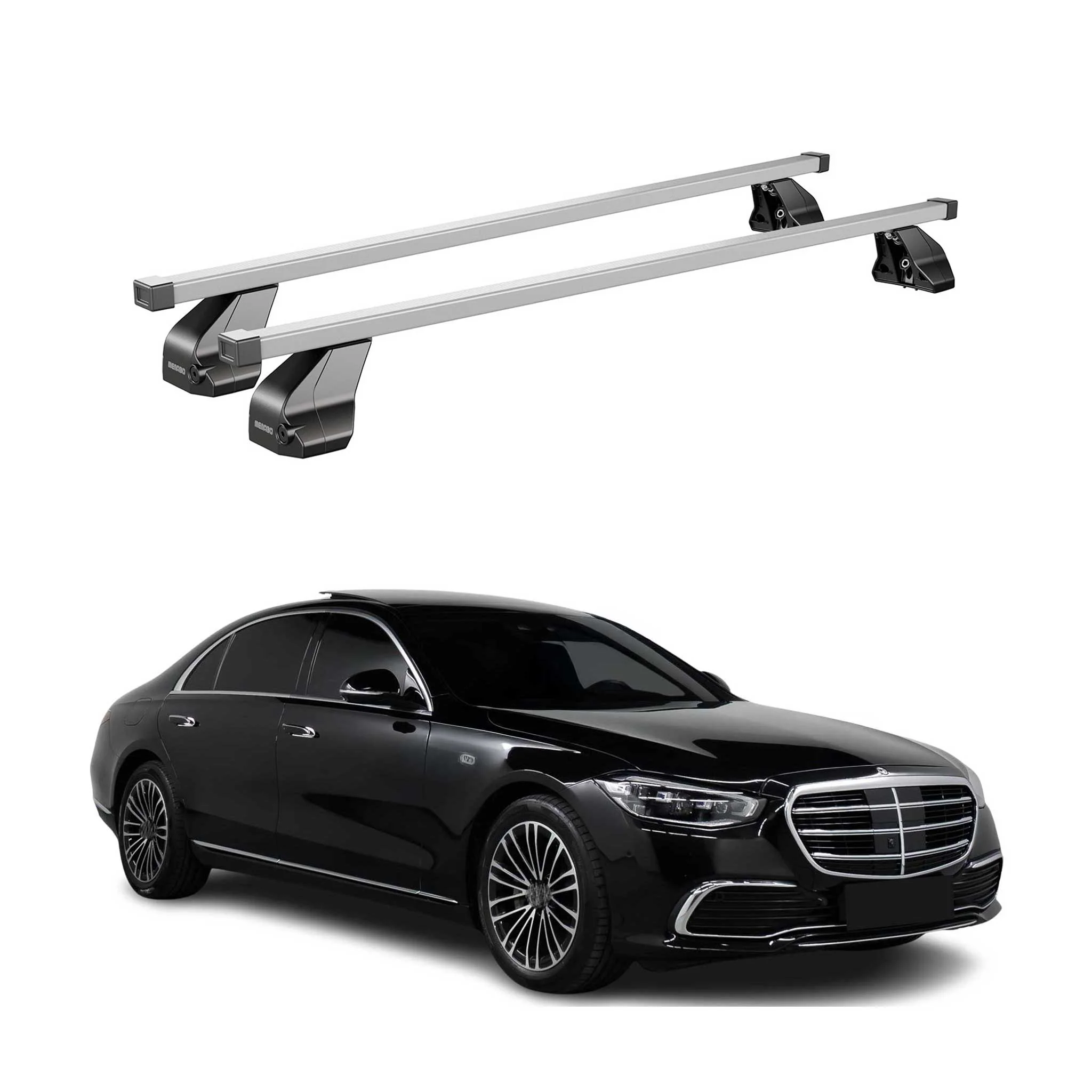 Menabo Dachträger Grundträger für Mercedes S Klasse W223 2021-2026 Stahl Grau 2x