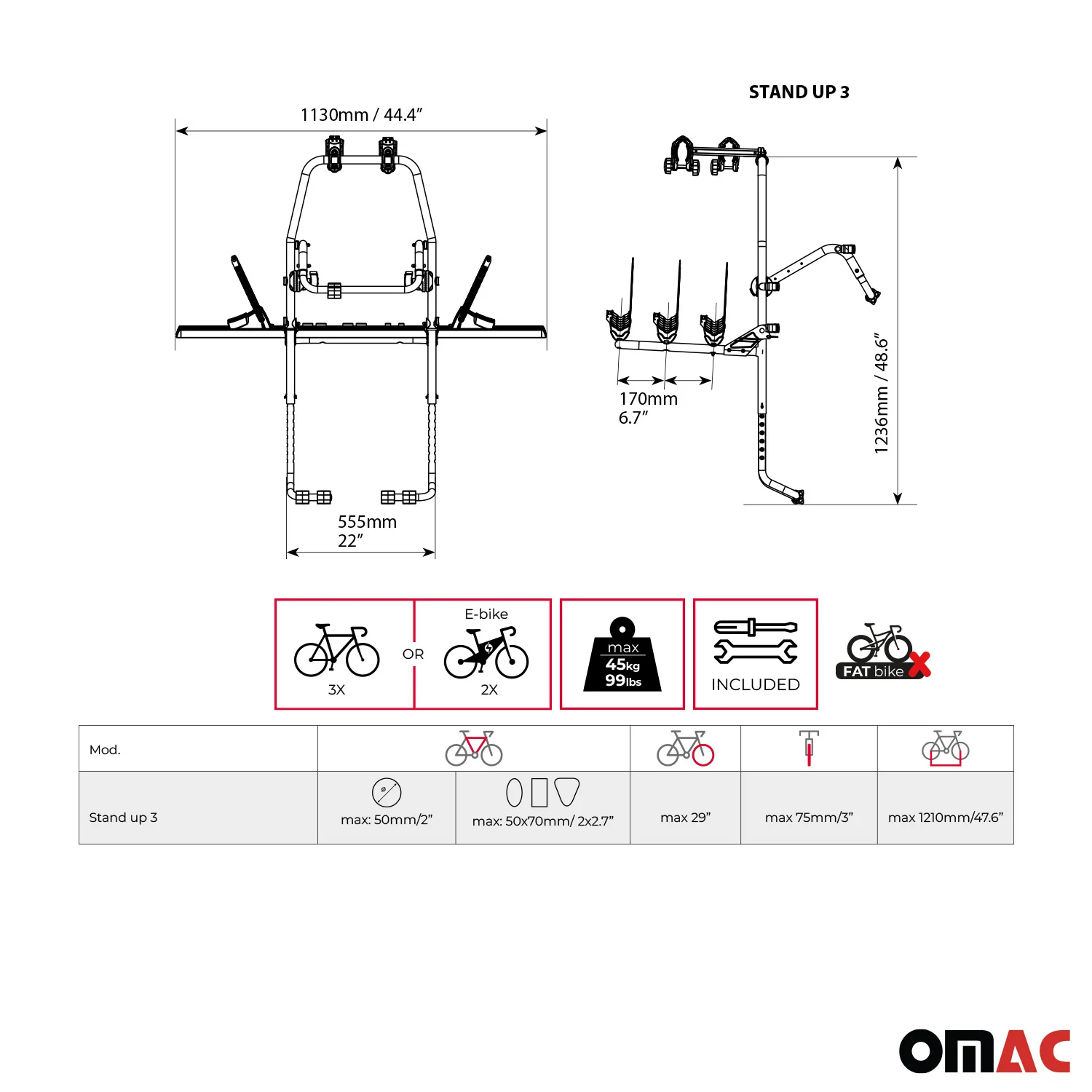 Menabo Fahrradträger 3 Fahrräder für Opel Astra 1991-2026 Alu Schwarz Silber - Image 3