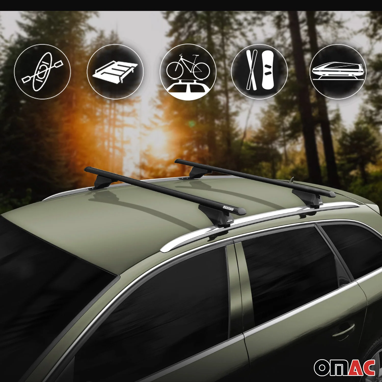 Menabo Dachträger Grundtäger für BMW 3er F31 Touring 2012-2019 75kg Alu Schwarz - Image 8