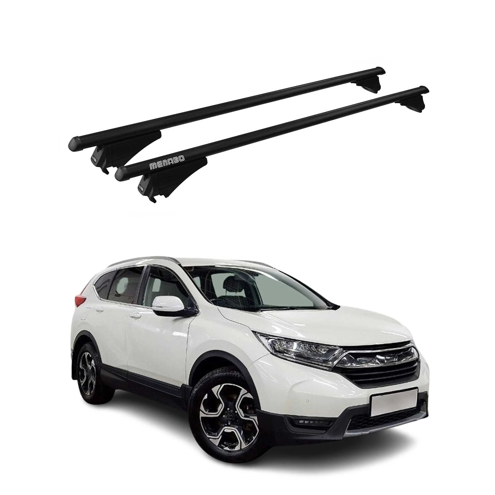 Menabo Grundträger Dachträger für Honda CR-V 2017-2022 ABE Aluminium Schwarz 2x