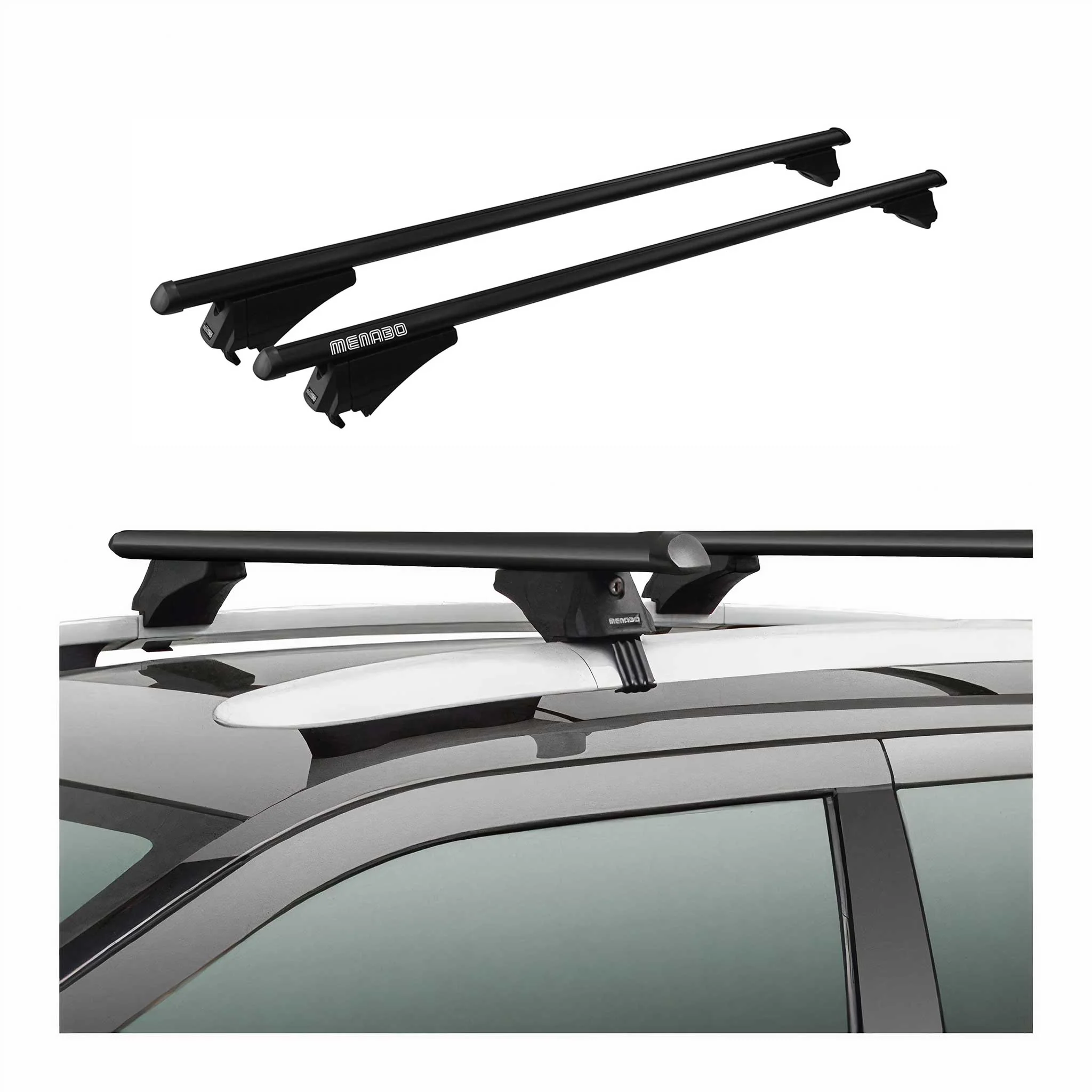 Menabo Dachträger für VW Passat B7 Alltrack 2012-2014 ABE Aluminium Schwarz - Image 2