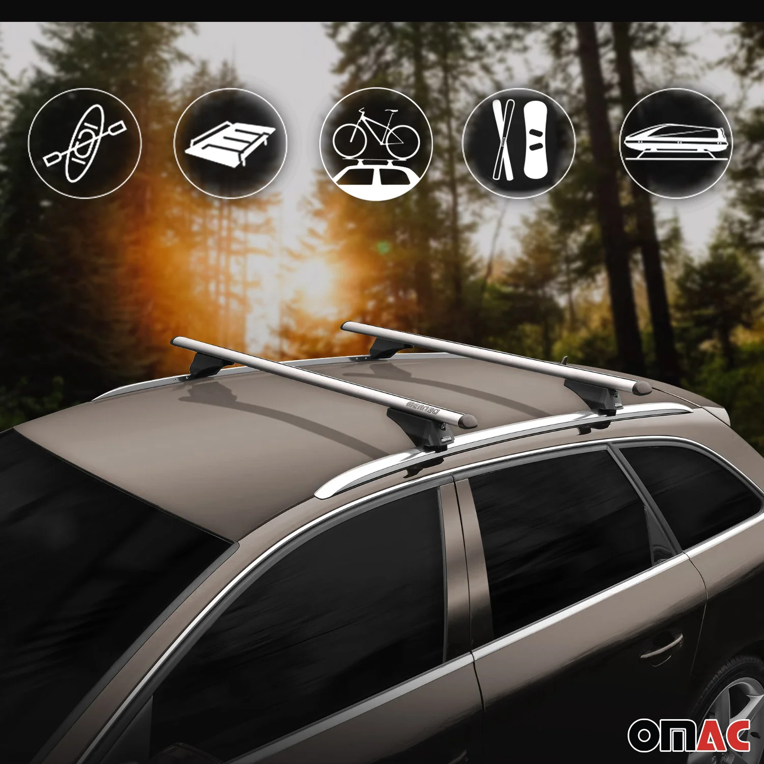 Menabo Dachträger Grundtäger für Volvo XC90 2015-2019 75kg Alu Silber 2tlg - Image 8