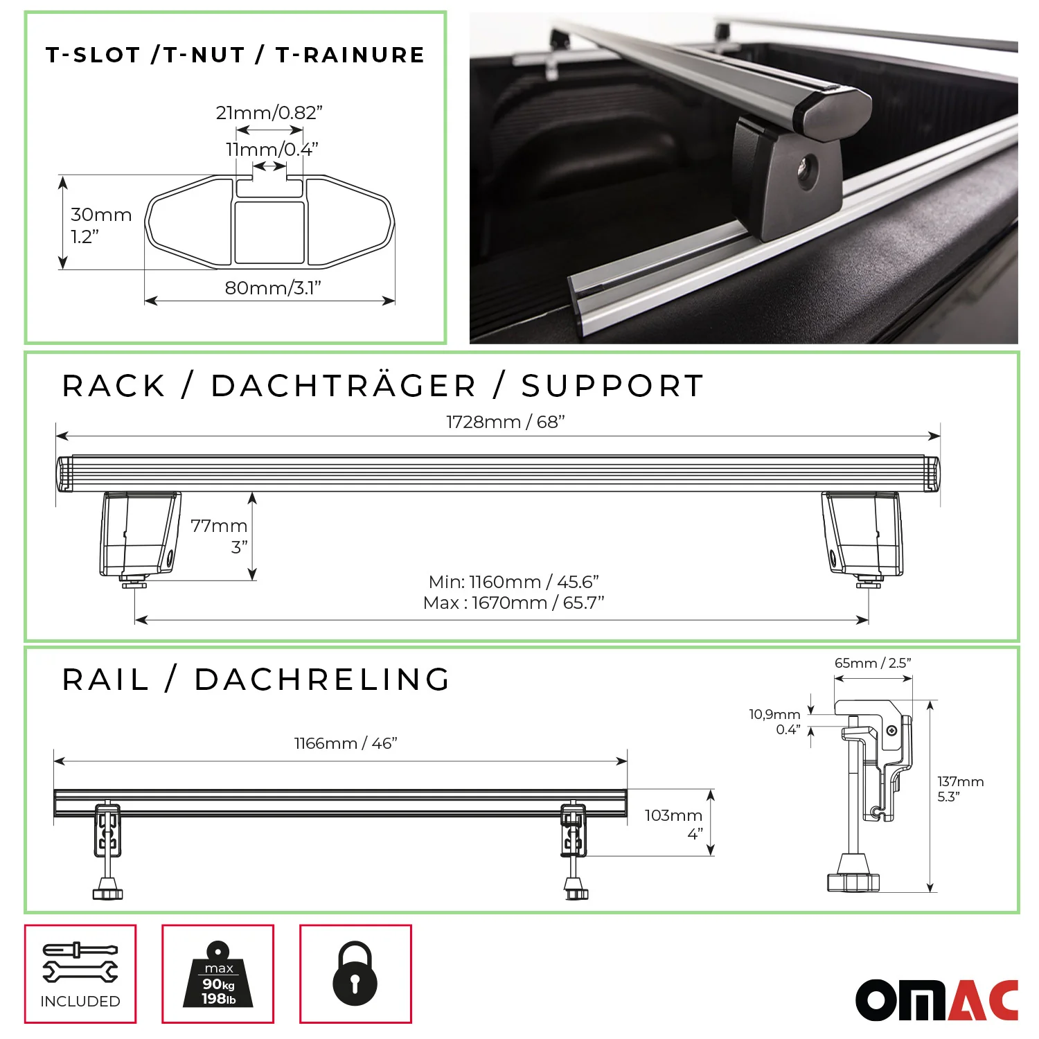 Menabo Dachträger für Fiat Strada Laderaumrollo-Querträger Ladeflächenträger - Image 3