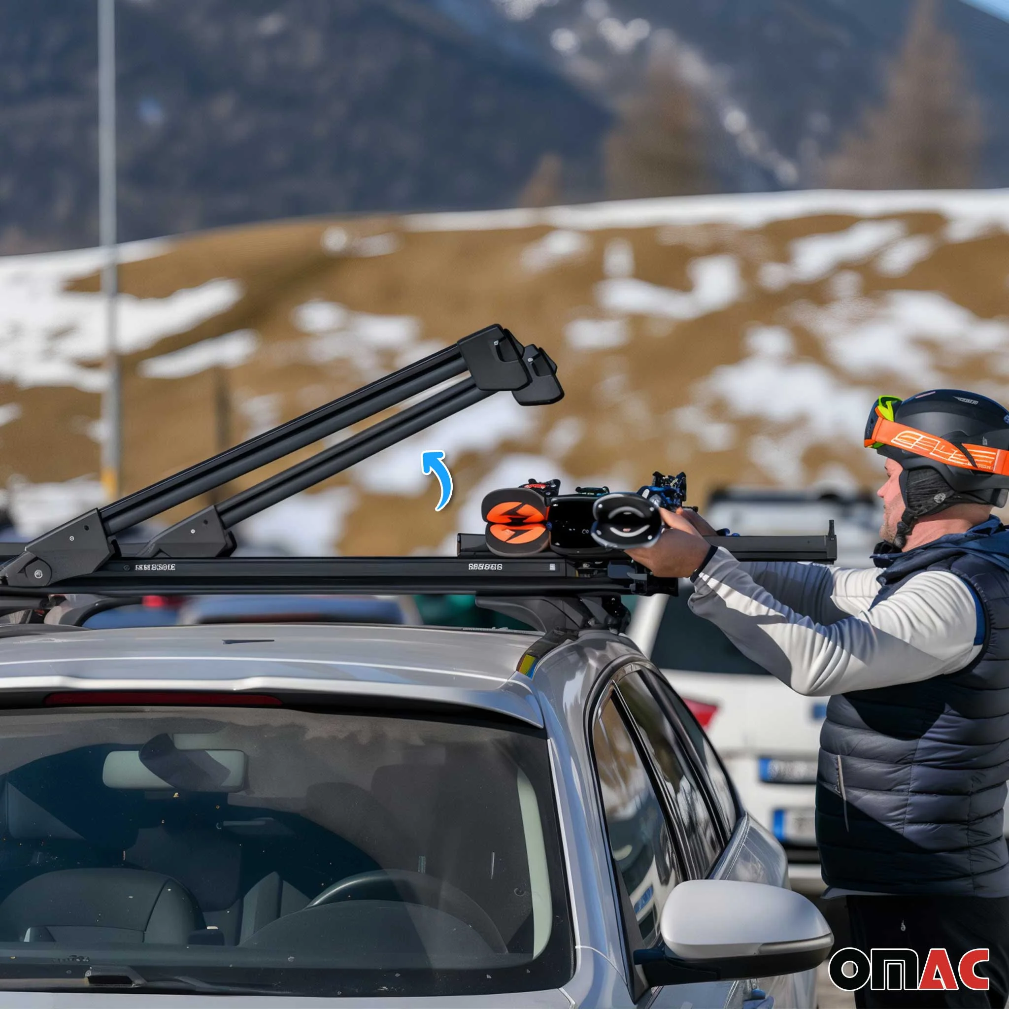 Menabo Skiträger Snowboard Träger Dachträger Abschließbar Schwarz - Image 3
