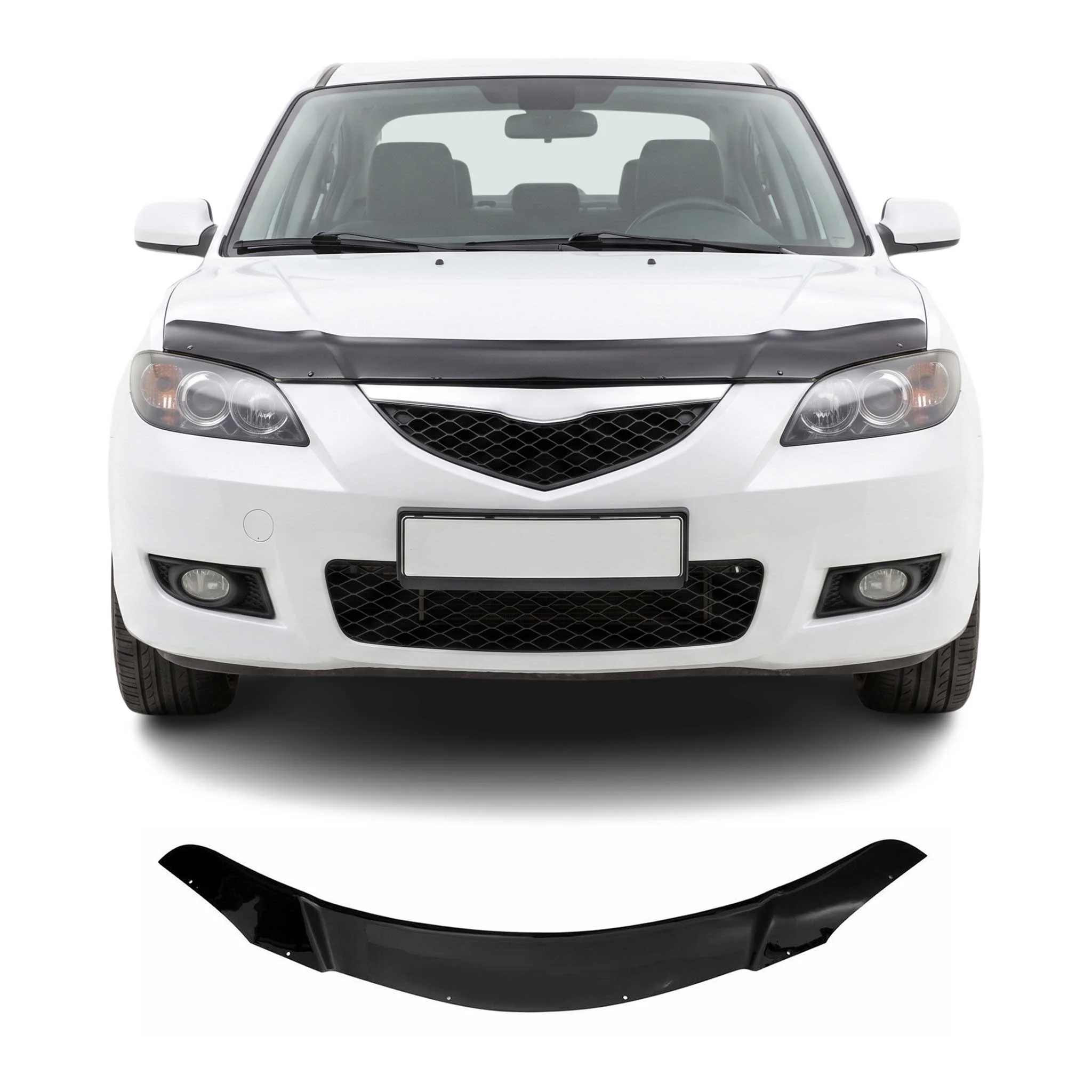 Motorhaube Deflektor Insektenschutz für Mazda 3 2003-2009 Stufenheck Dunkel