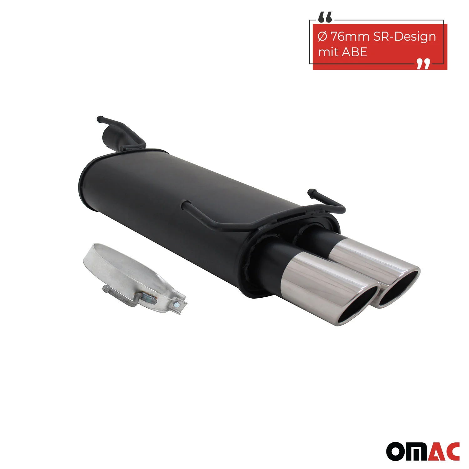 Novus Sportauspuff für Opel Astra F / Opel Kadett E 2x76mm SR-Design mit ABE - Image 2