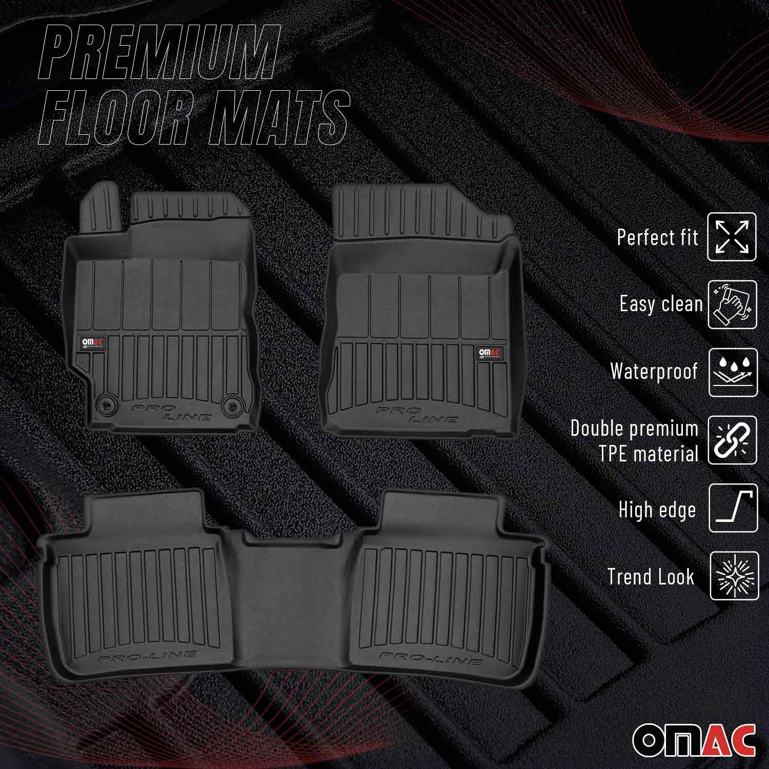 OMAC Gummi Fußmatten für Toyota Camry Limo 2012-2018 Premium Gummi Schwarz 3tlg - Image 2