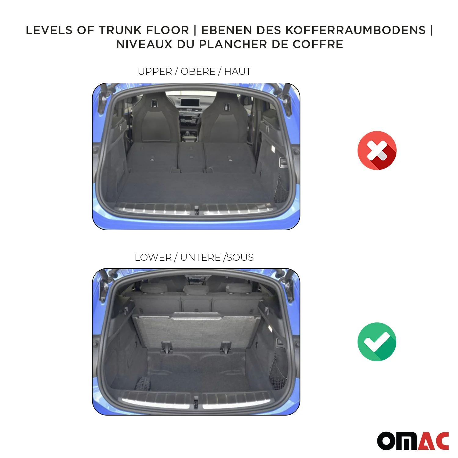 OMAC Gummi Kofferraumwanne für Honda Civic 2012-2015 Schrägheck TPE Schwarz - Image 3