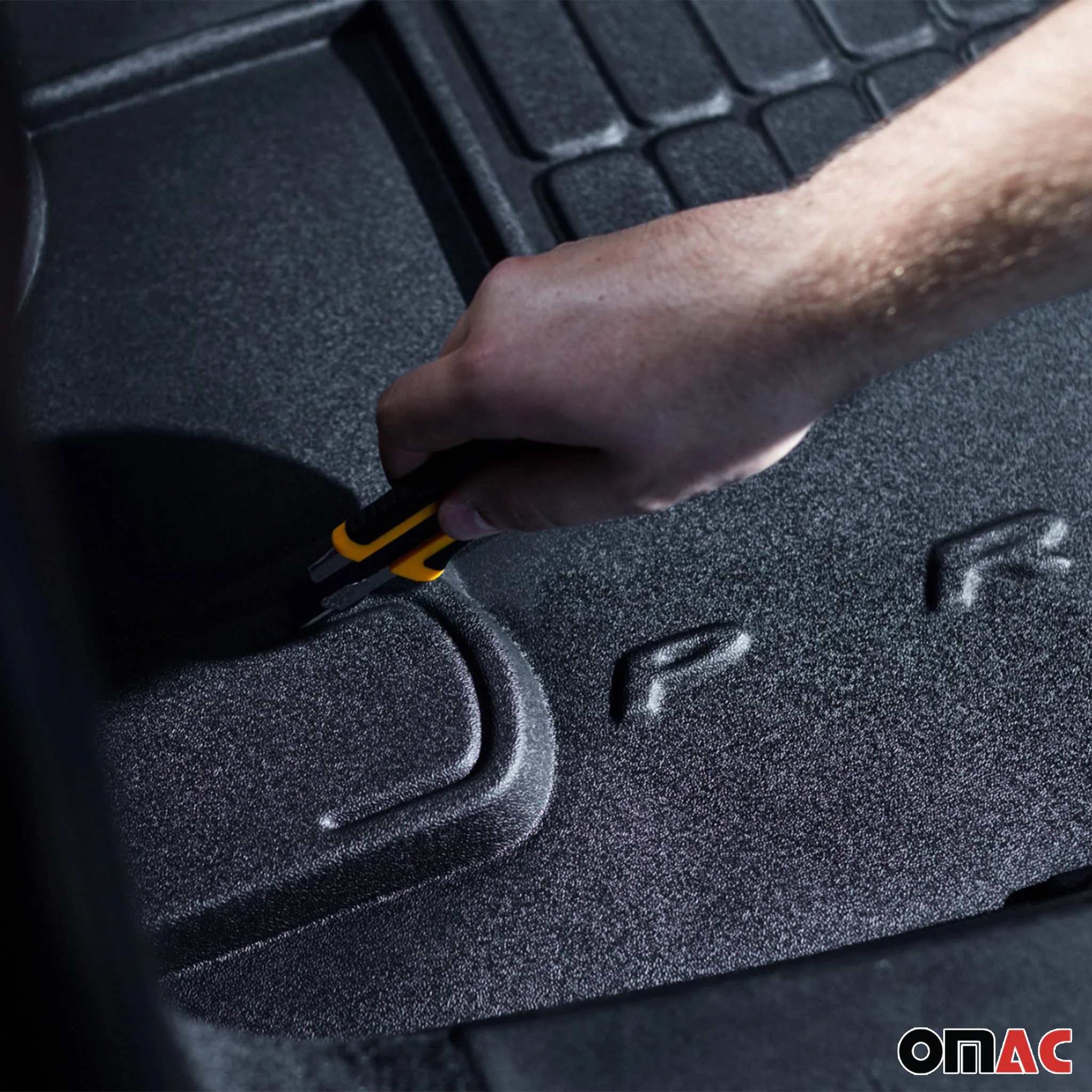 OMAC Gummi Kofferraumwanne für Mercedes C Klasse W205 2014-2021 TPE Schwarz - Image 8