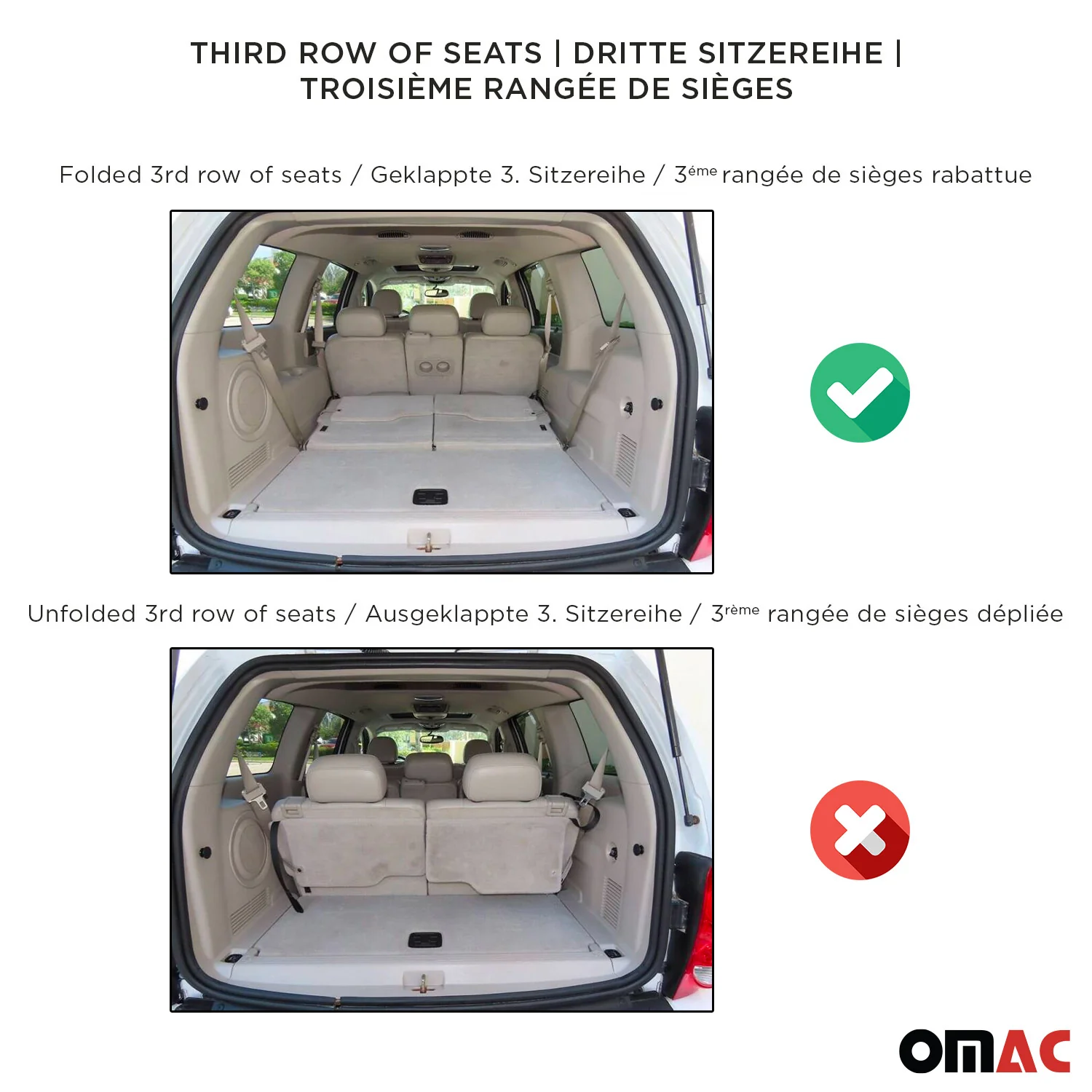 OMAC Gummi Kofferraumwanne für Opel Zafira B 2005-2014 TPE Laderaumwanne Schwarz - Image 3
