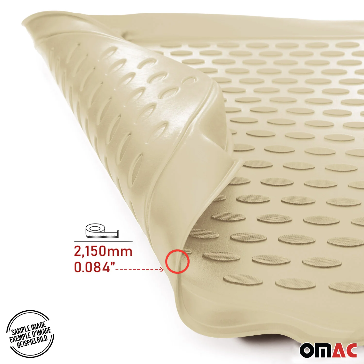 OMAC Gummimatten Fußmatten für BMW 7er F02 Long 2008-2015 Automatten Beige 4tlg - Image 7