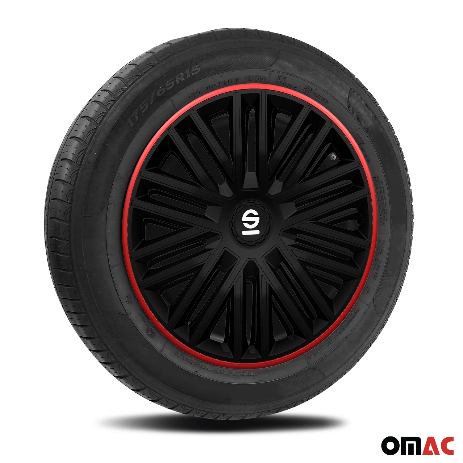 Radkappen Radzierblenden Sparco Bergamo 14" Zoll Abdeckung Set Schwarz Silber 4x - Image 5