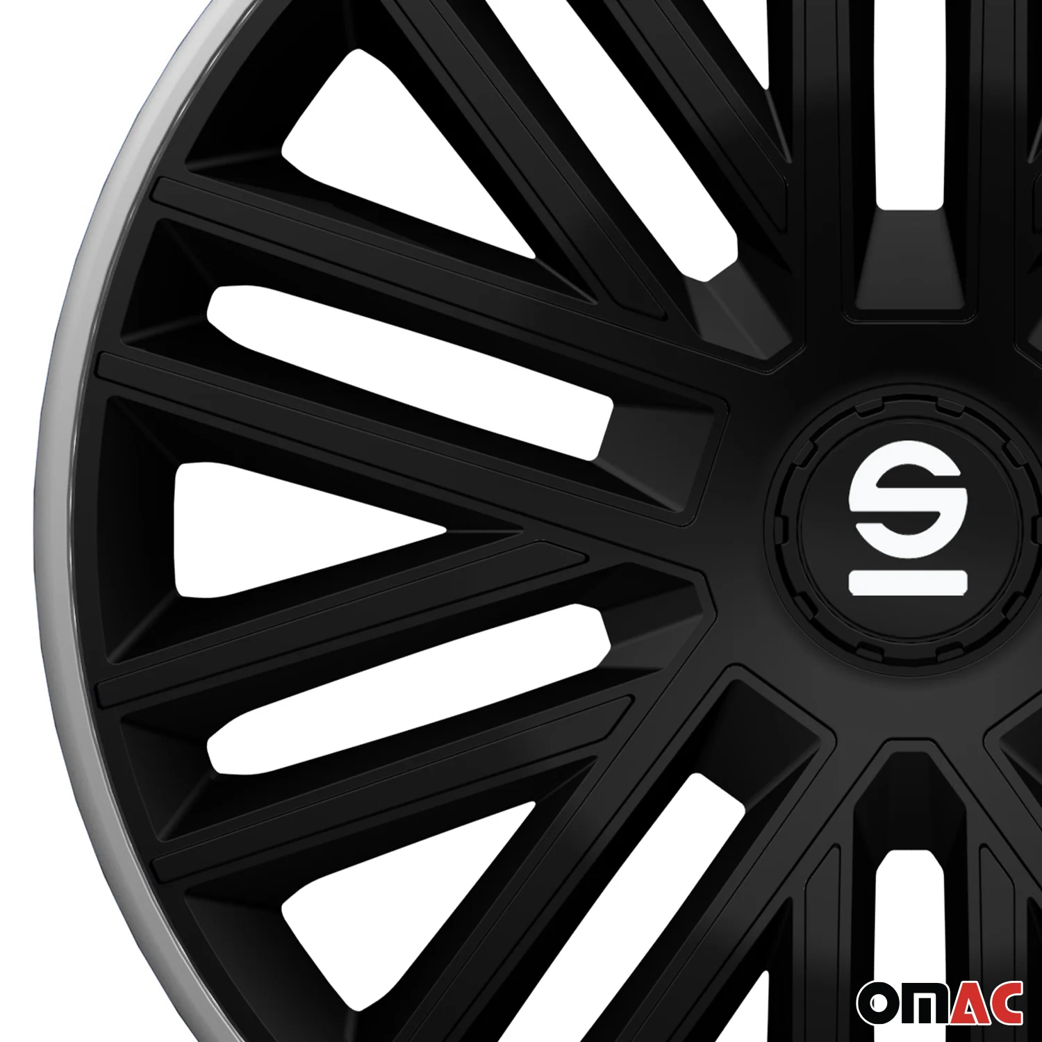 Radkappen Radzierblenden Sparco Bergamo 16" Zoll Abdeckung Set Schwarz Grau 4x - Image 7