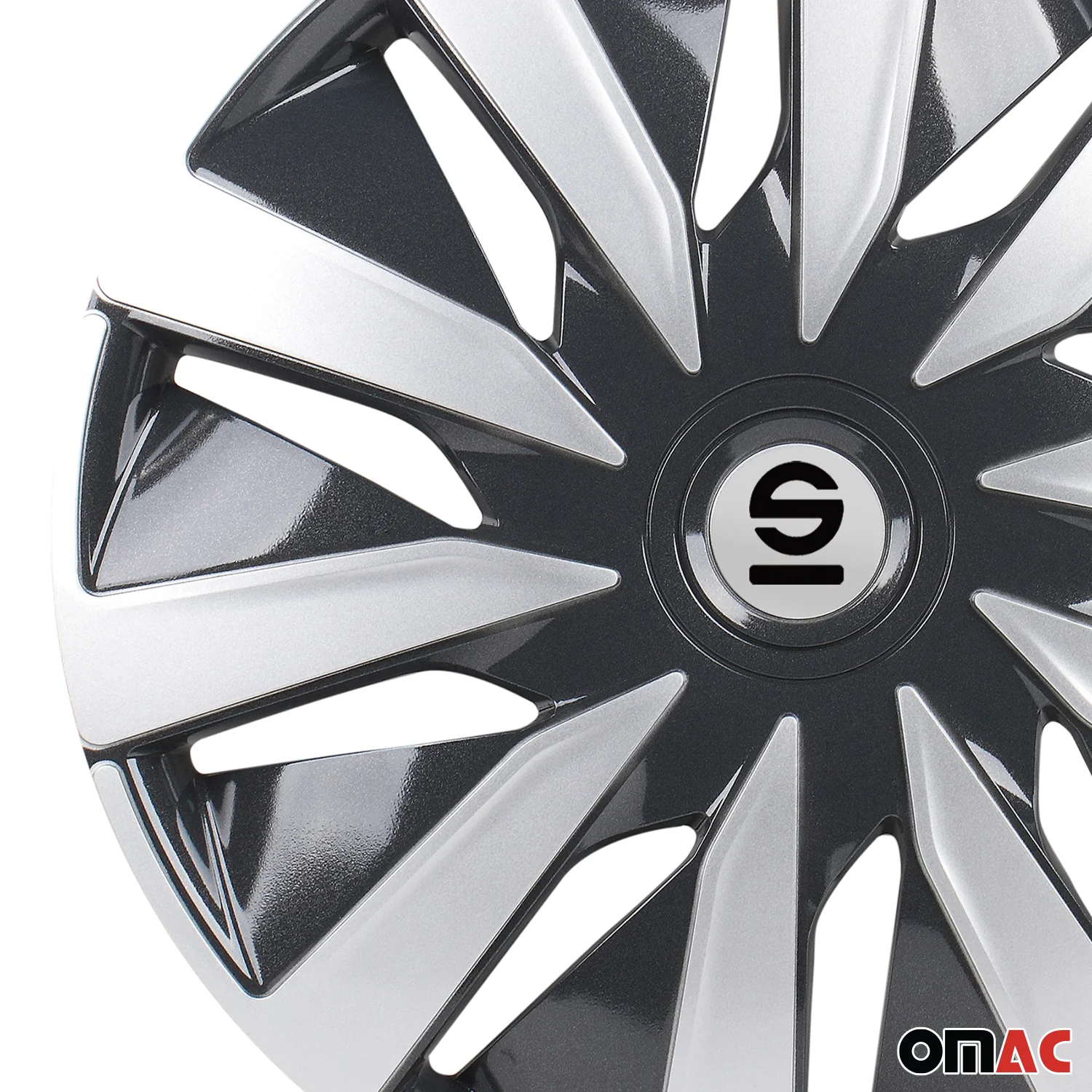 Radkappen Radzierblenden Sparco Lazio 14" Zoll Auto Abdeckung Set Grau Silber 4x - Image 7