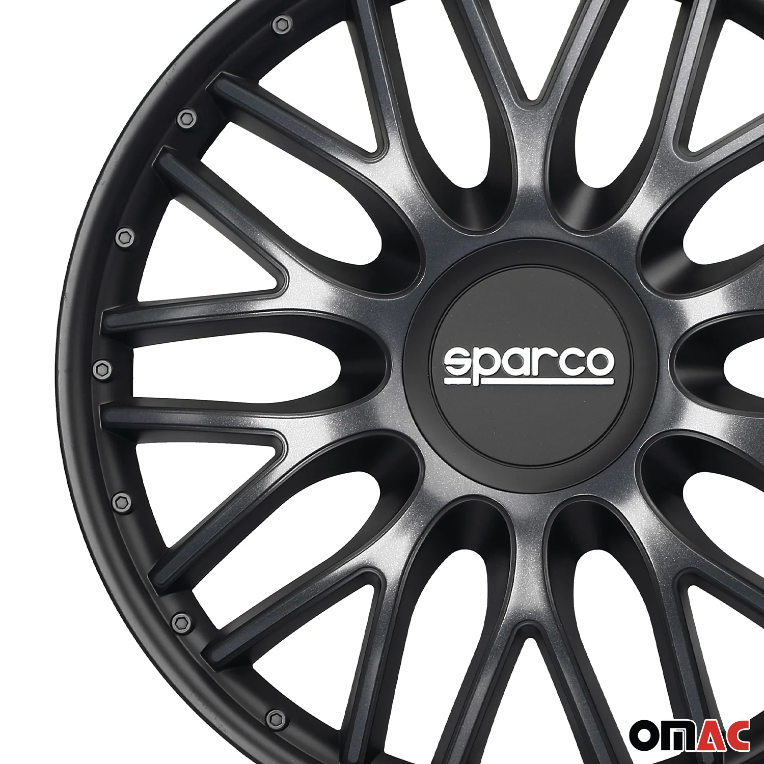 Radkappen Radzierblenden Sparco Roma 14" Zoll Auto Abdeckung Set Grau Schwarz 4x - Image 7