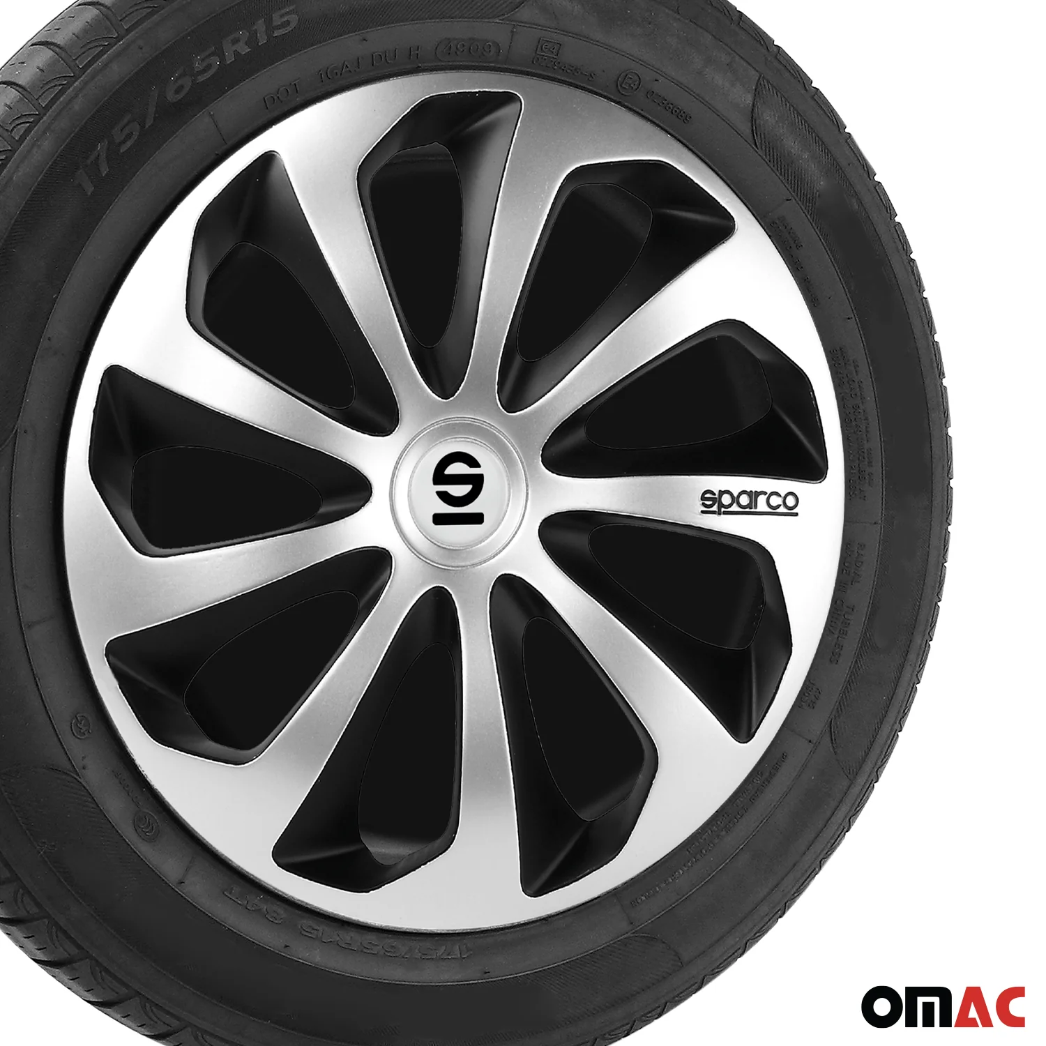 Radkappen Radzierblenden Sparco Sicilia 14" Zoll Abdeckung Set Silber Schwarz 4x - Image 6
