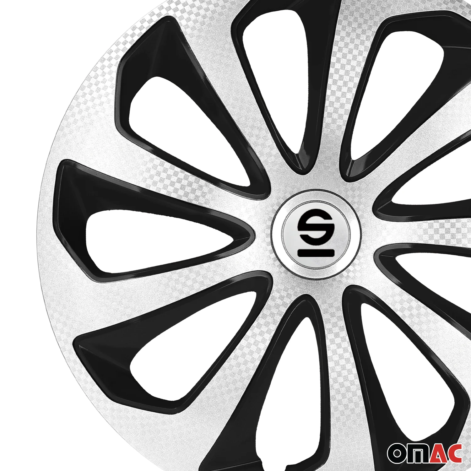 Radkappen Radzierblenden Sparco Sicilia 14" Zoll Auto Silber Carbon Schwarz 4x - Image 7