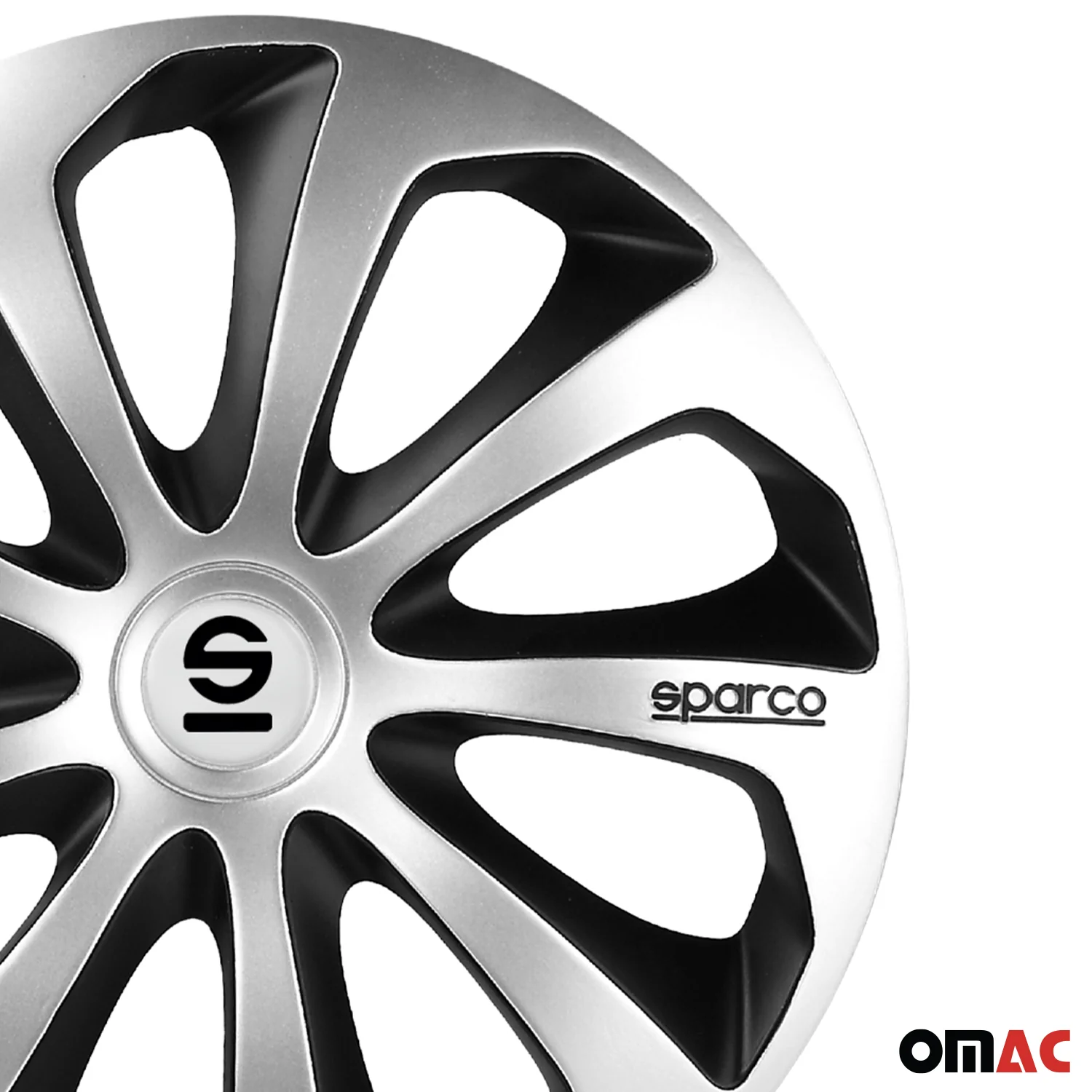 Radkappen Radzierblenden Sparco Sicilia 16" Zoll Abdeckung Set Silber Schwarz 4x - Image 8