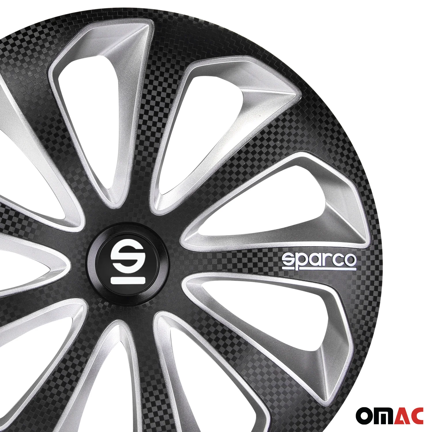 Radkappen Radzierblenden Sparco Sicilia 16" Zoll Auto Schwarz Carbon Silber 4x - Image 8