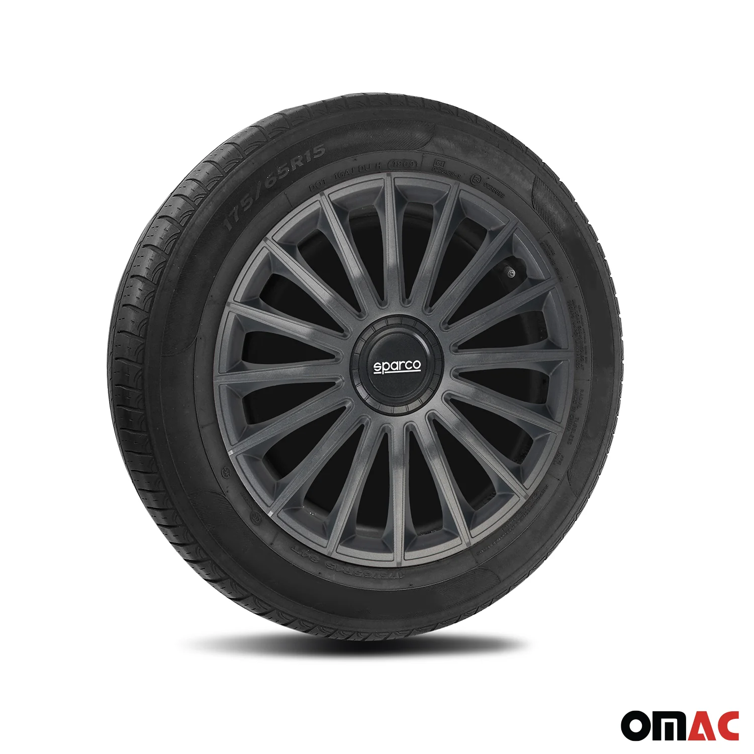 Radkappen Radzierblenden Sparco Treviso 14" Zoll Auto Abdeckung Set Grau 4x - Image 5