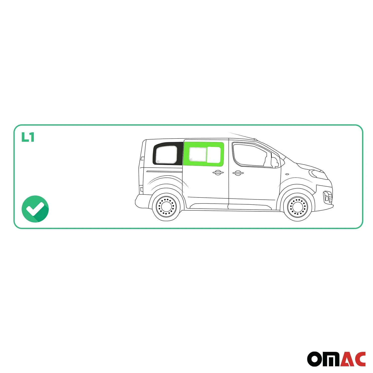 Schiebefenster Seitenfenster für Citroen Jumpy 2016-2026 Schwarz Auto Rechts L1 - Image 3