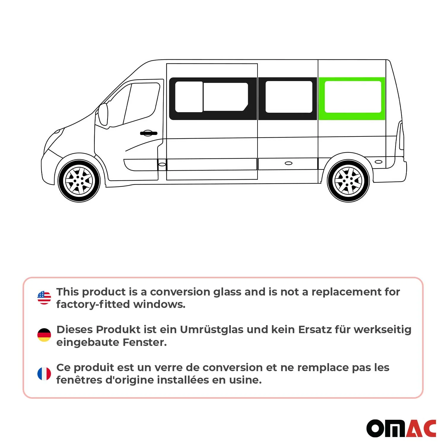 Seitenfenster Auto für Opel Movano 2010–2021 Links L3 Mittel L4 Mitte vorne - Image 2