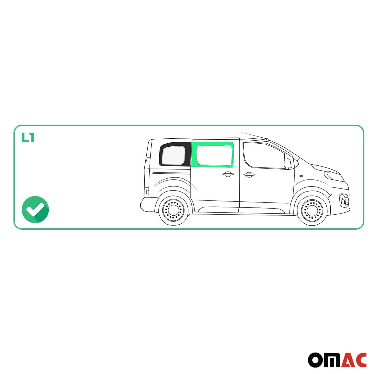 Seitenfenster Sicherheitsglas für Fiat Scudo 2022-2026 Rechts L1 Schwarz - Image 3