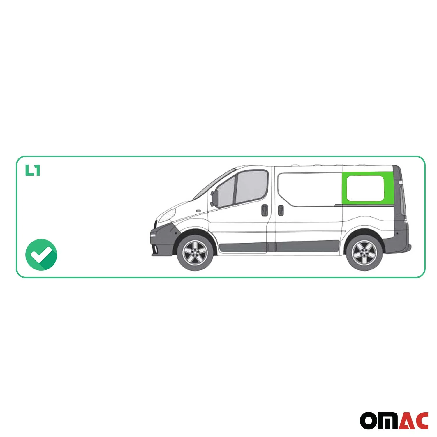 Seitenfenster Auto Fenster für Renault Trafic 2001-2014 Schwarz Links L1 - Image 3