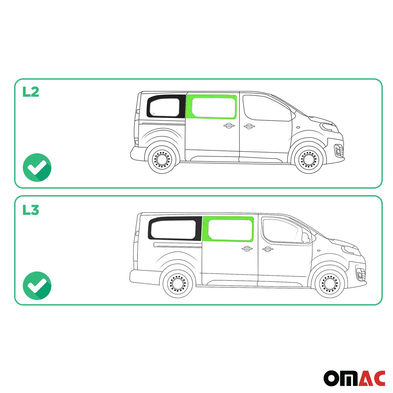 Seitenfenster Auto Fenster für Toyota Proace 2016-2026 Schiebetür Rechts L2 L3 - Image 3