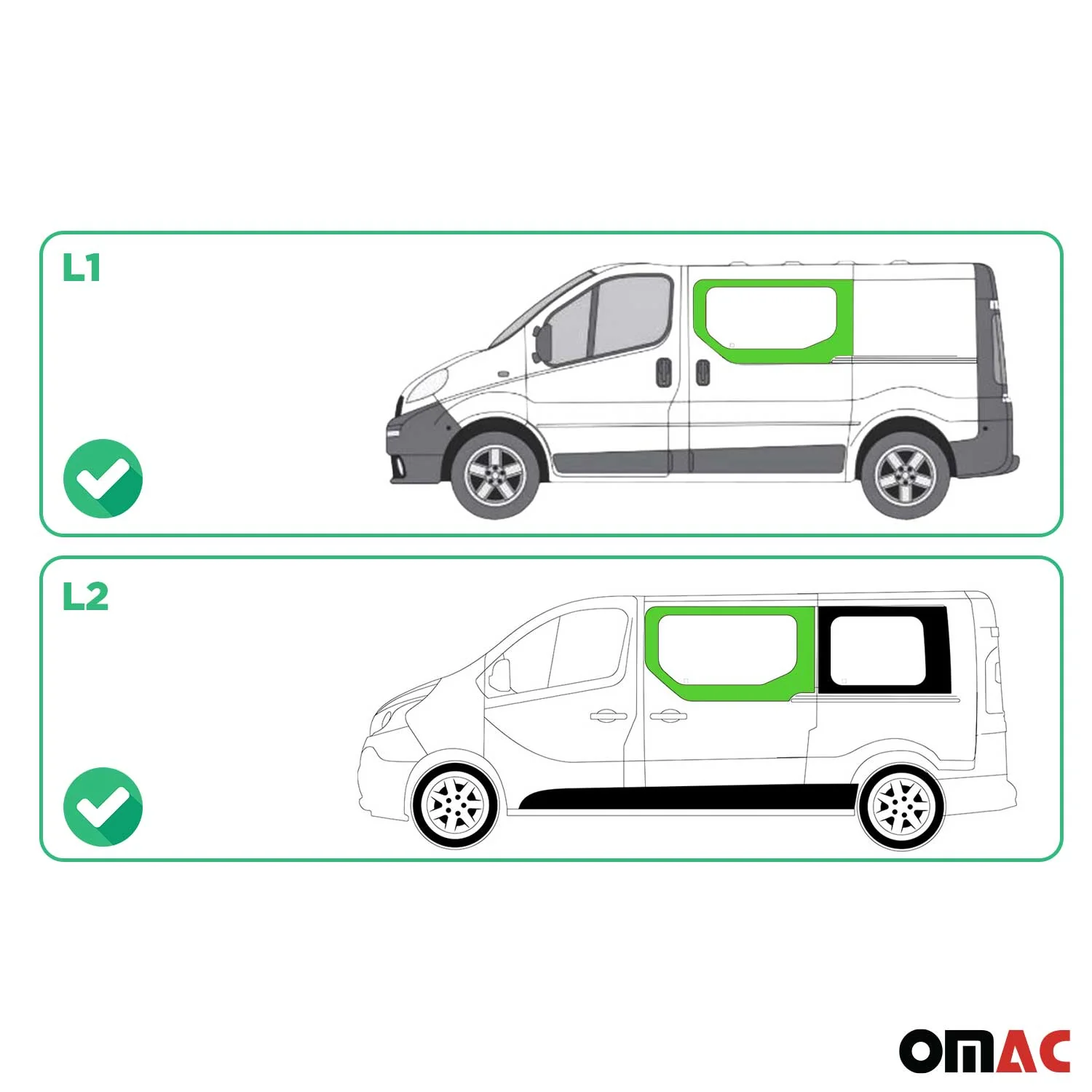 Seitenfenster für Nissan Primastar 2001-2014 Schwarz Auto Fenster Links L1 L2 - Image 3