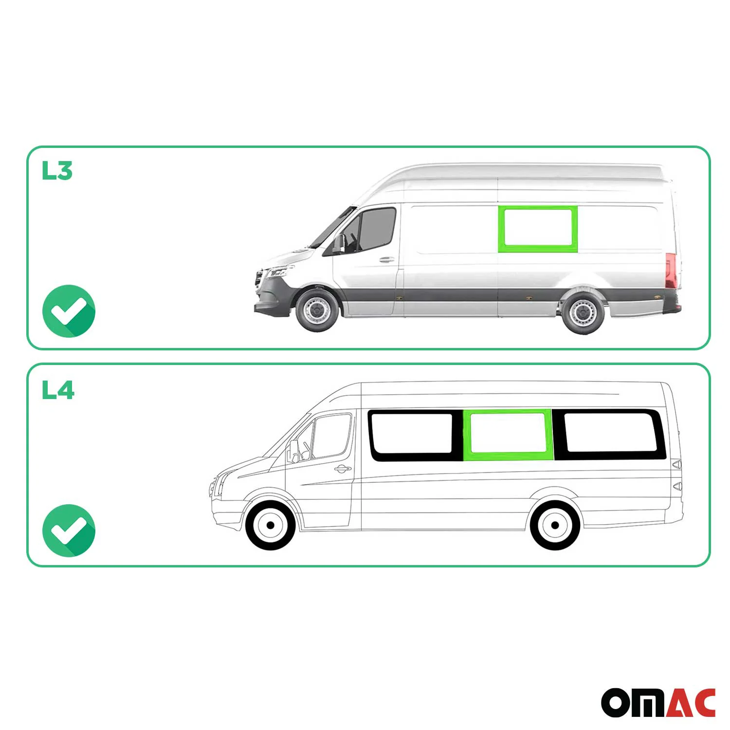 Seitenfenster für VW Crafter 2006-2017 Links Mittel Sicherheitsglas L3 L4 - Image 3