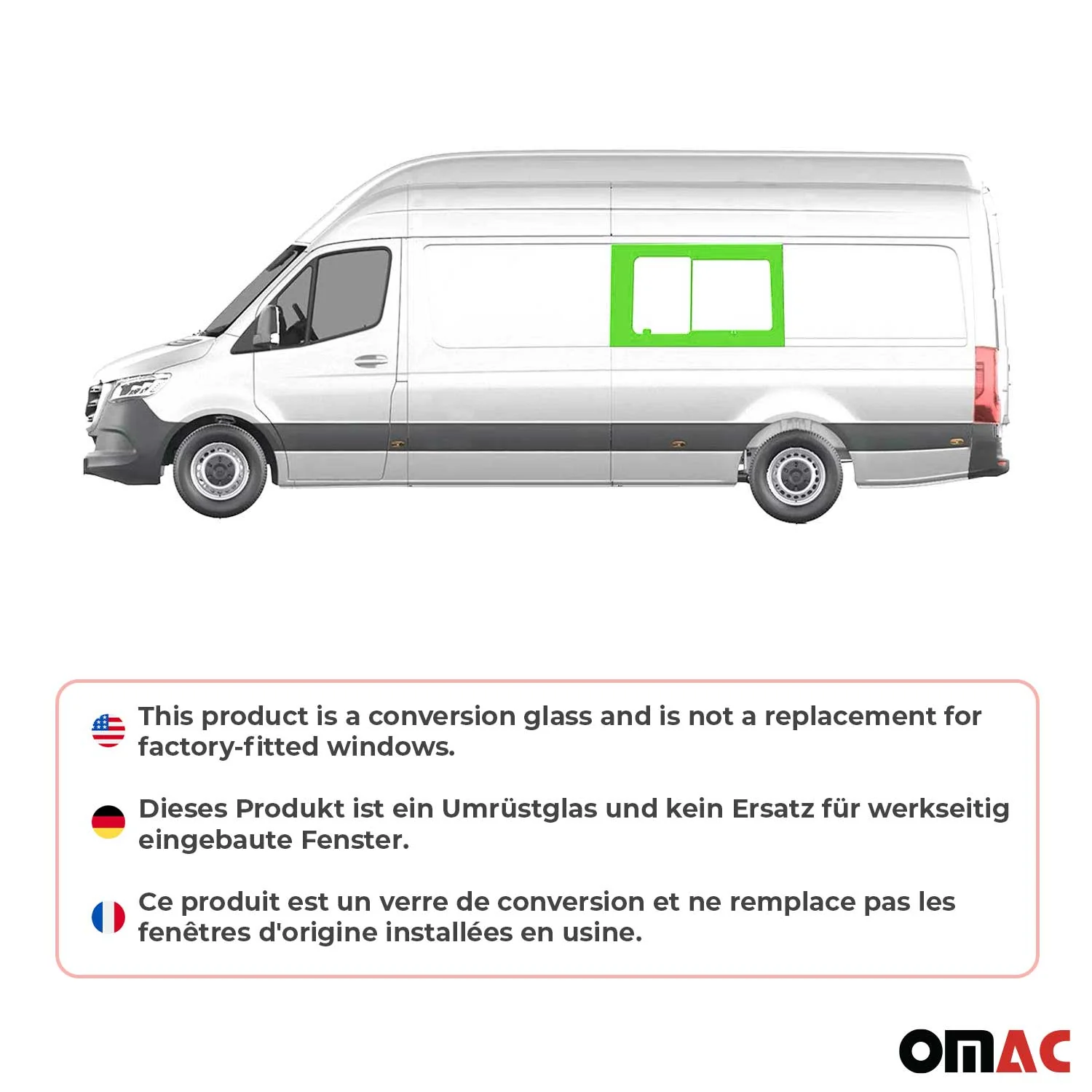 Seitenfenster Schiebefenster für Mercedes Sprinter W907 2018-2026 Links L3 L4 - Image 2