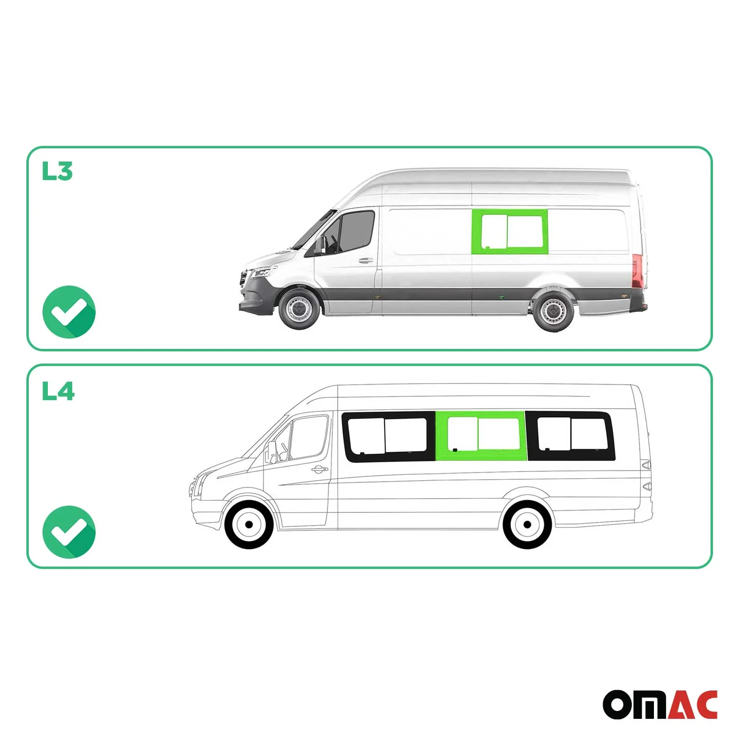 Seitenfenster Schiebefenster für Mercedes Sprinter W907 2018-2026 Links L3 L4 - Image 3