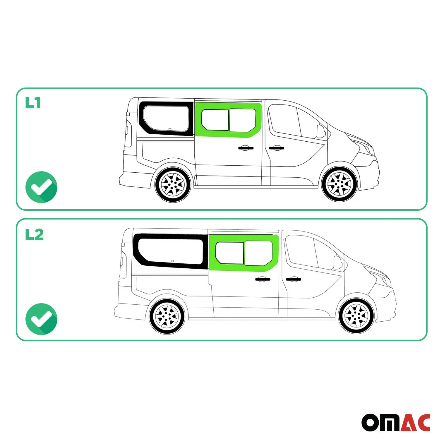 Seitenfenster Schiebefenster für Renault Trafic 2014-2024 Rechts L1 L2 Schwarz - Image 3