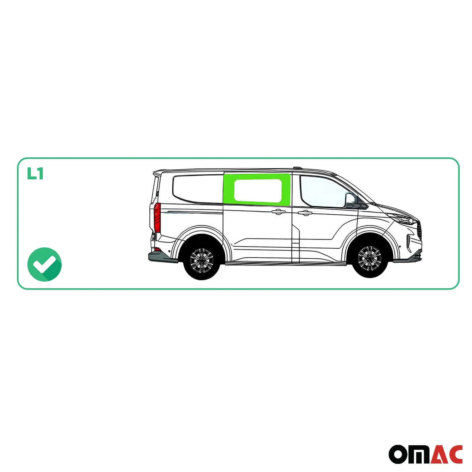 Seitenfenster Vorne für Ford Transit Custom V710 2023-2026 Rechts L1 L2 Dunkel - Image 3