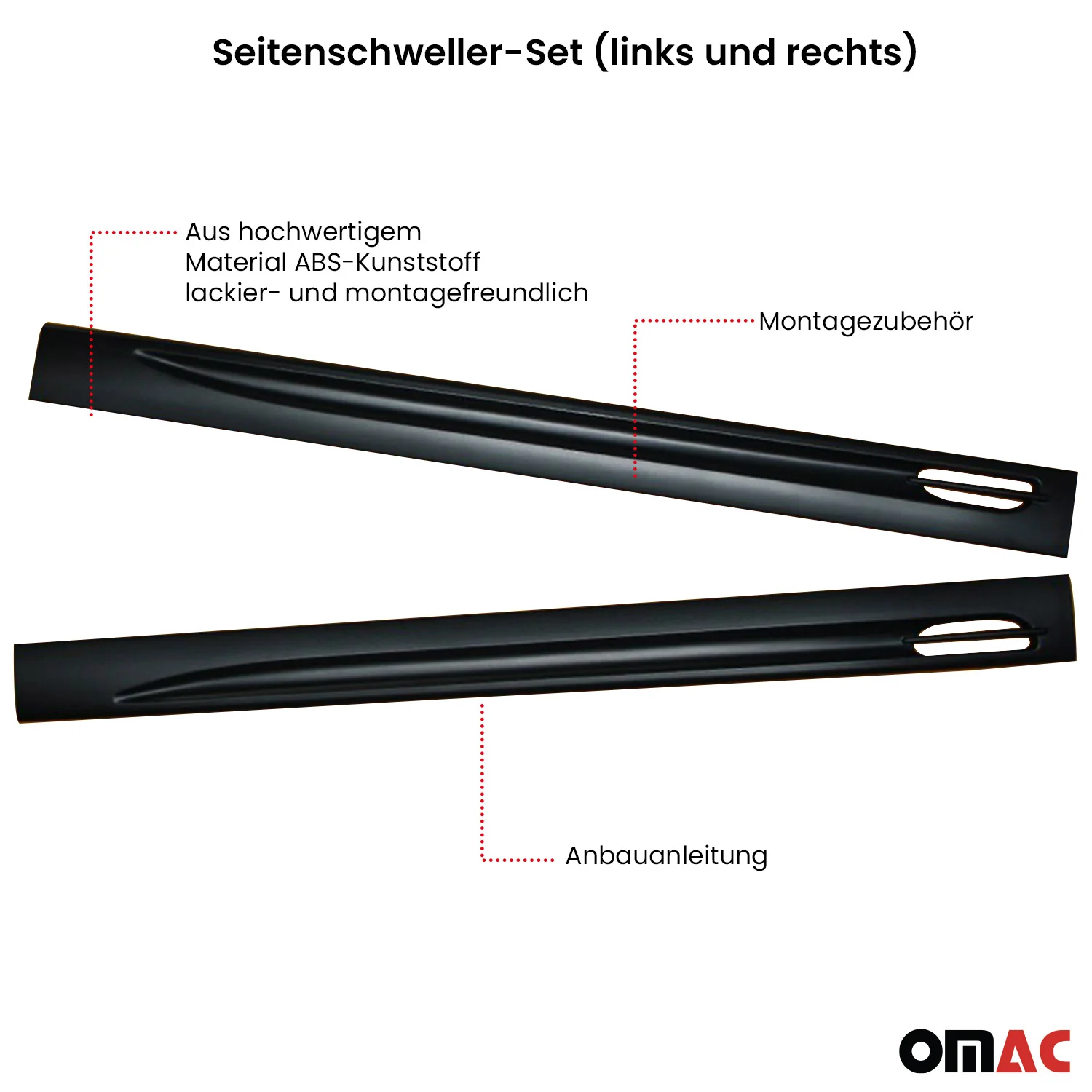 RDX Seitenschweller Kratzschutz für Peugeot 207 3 5 türer 2006-2023 ABS - Image 5