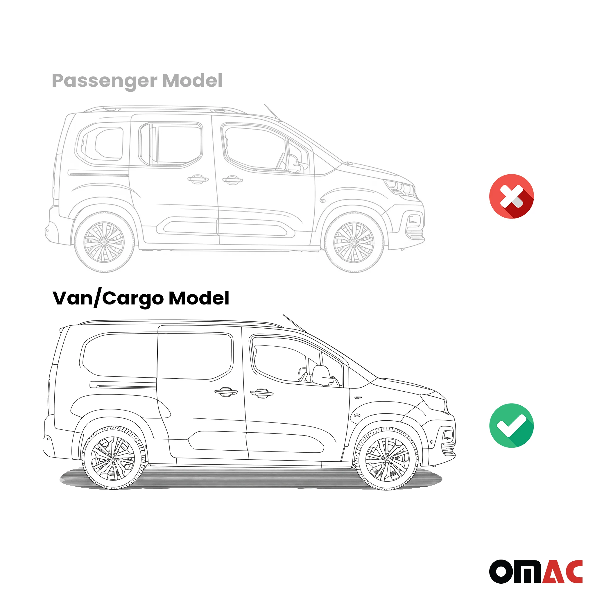 Seitenschweller Trittbretter für Peugeot Partner 2018-2026 Van L2 Silber 2 tlg - Image 4
